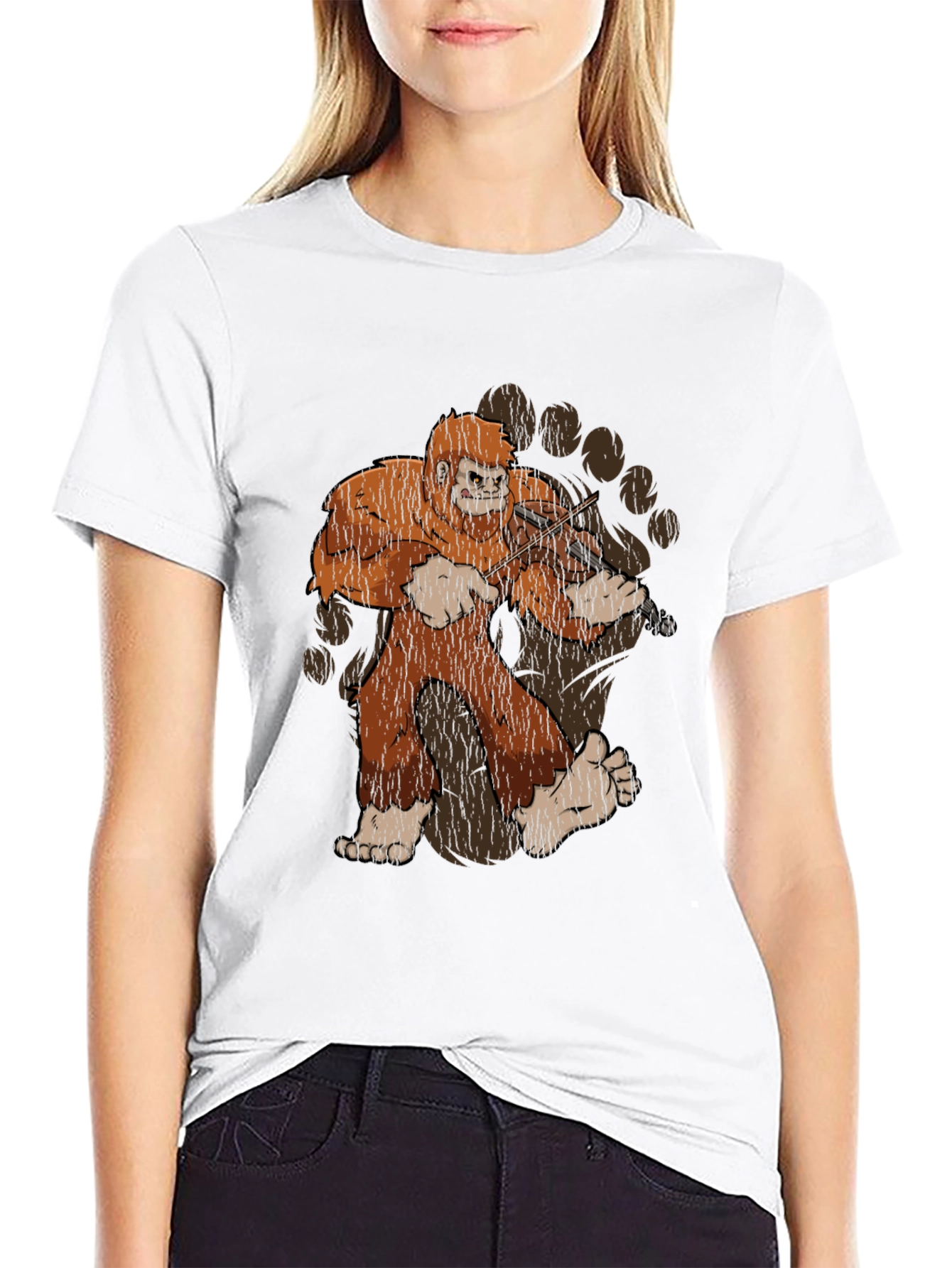 Sasquatch Violinist Graphic Tee