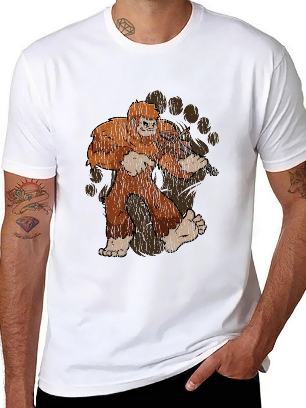 Sasquatch Violinist Graphic Tee