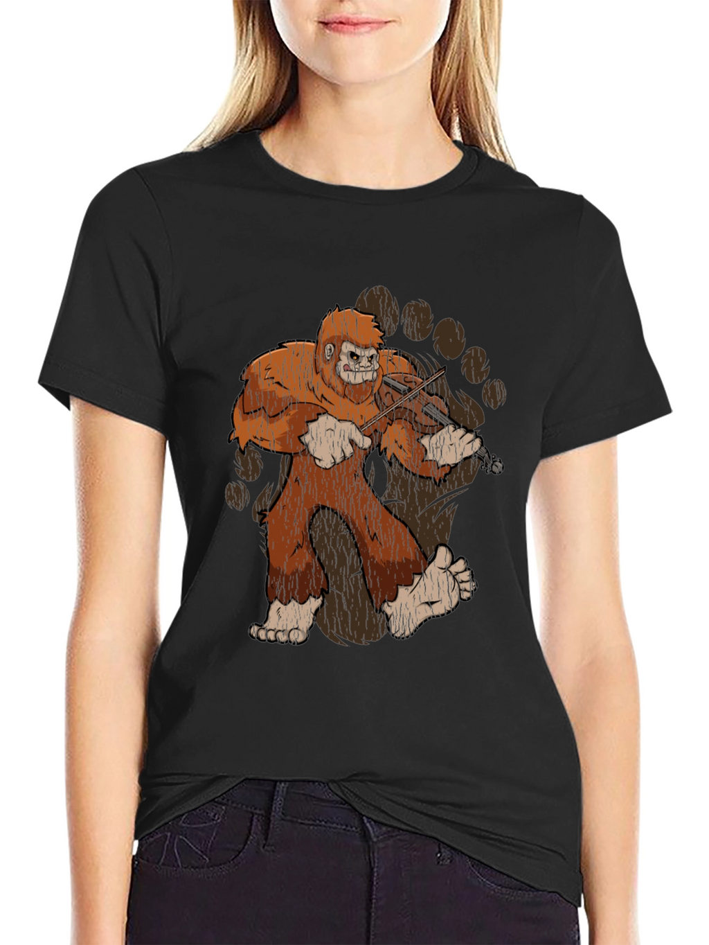 Sasquatch Violinist Graphic Tee