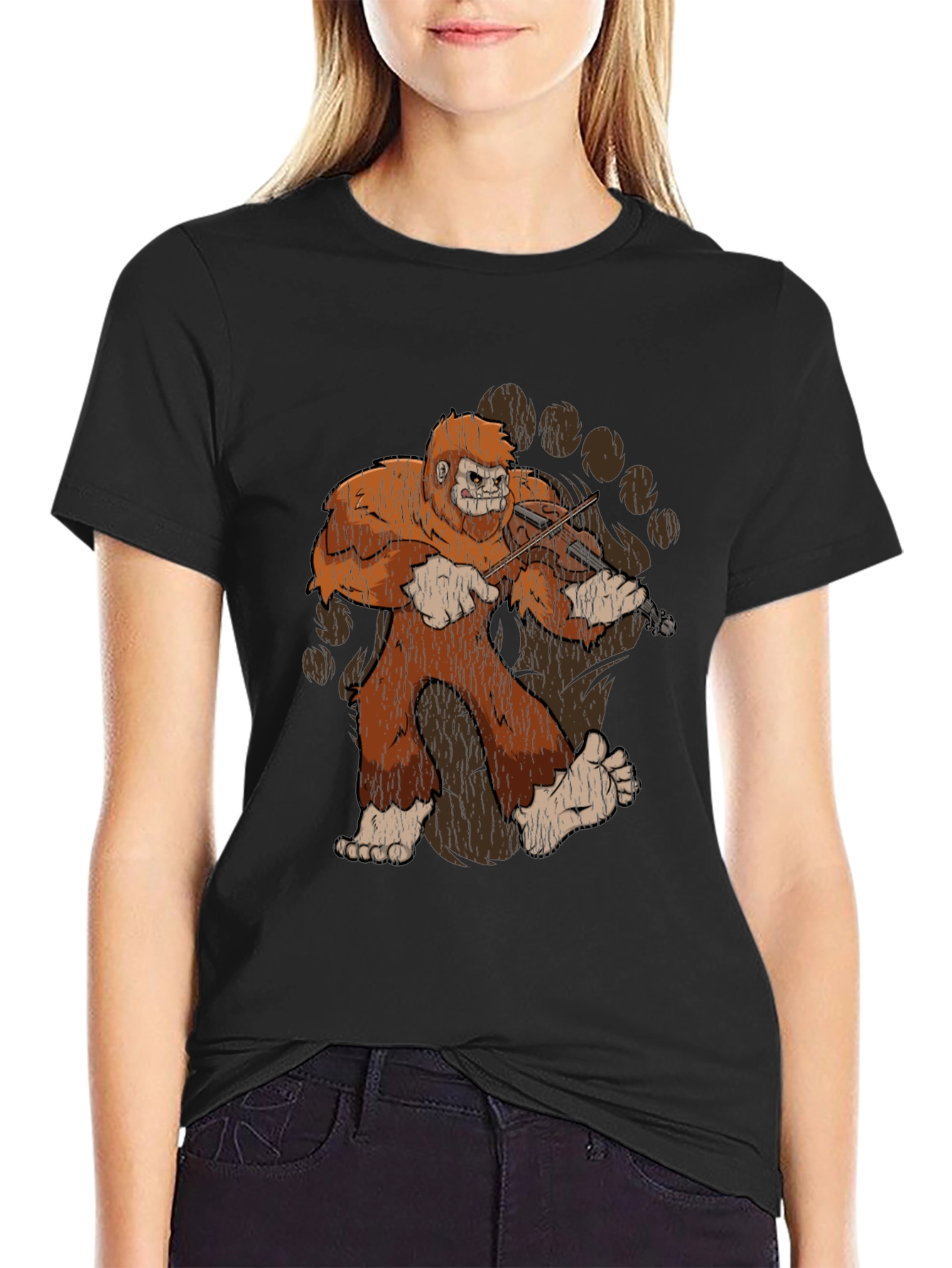 Sasquatch Violinist Graphic Tee
