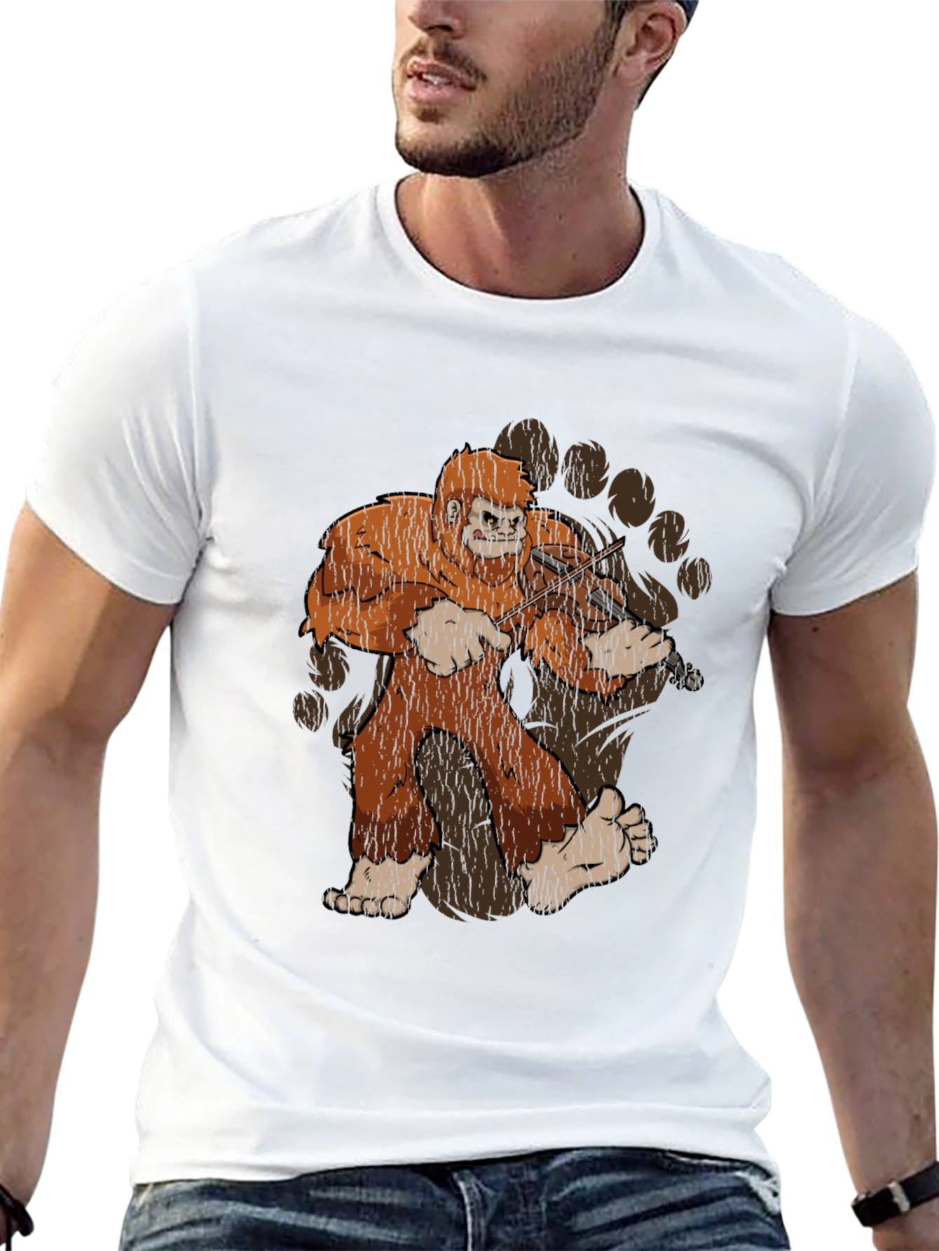 Sasquatch Violinist Graphic Tee