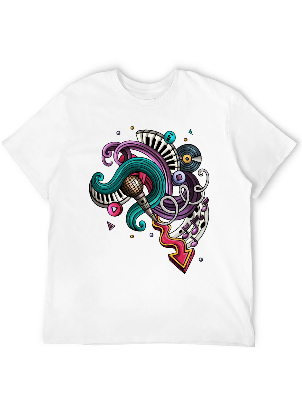 Music Doodle Graphic Black T-Shirt