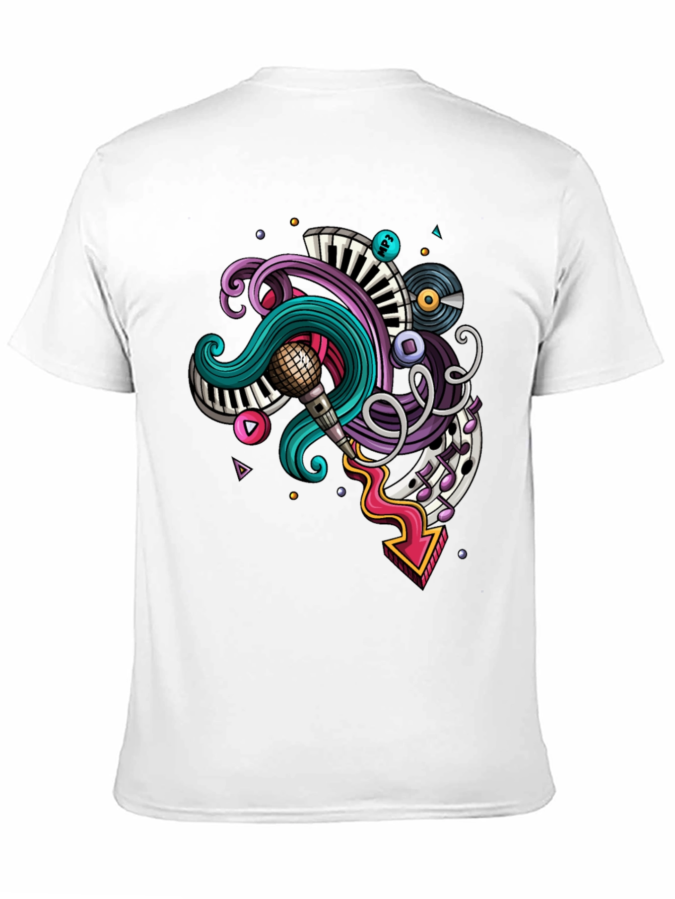 Music Doodle Graphic Black T-Shirt