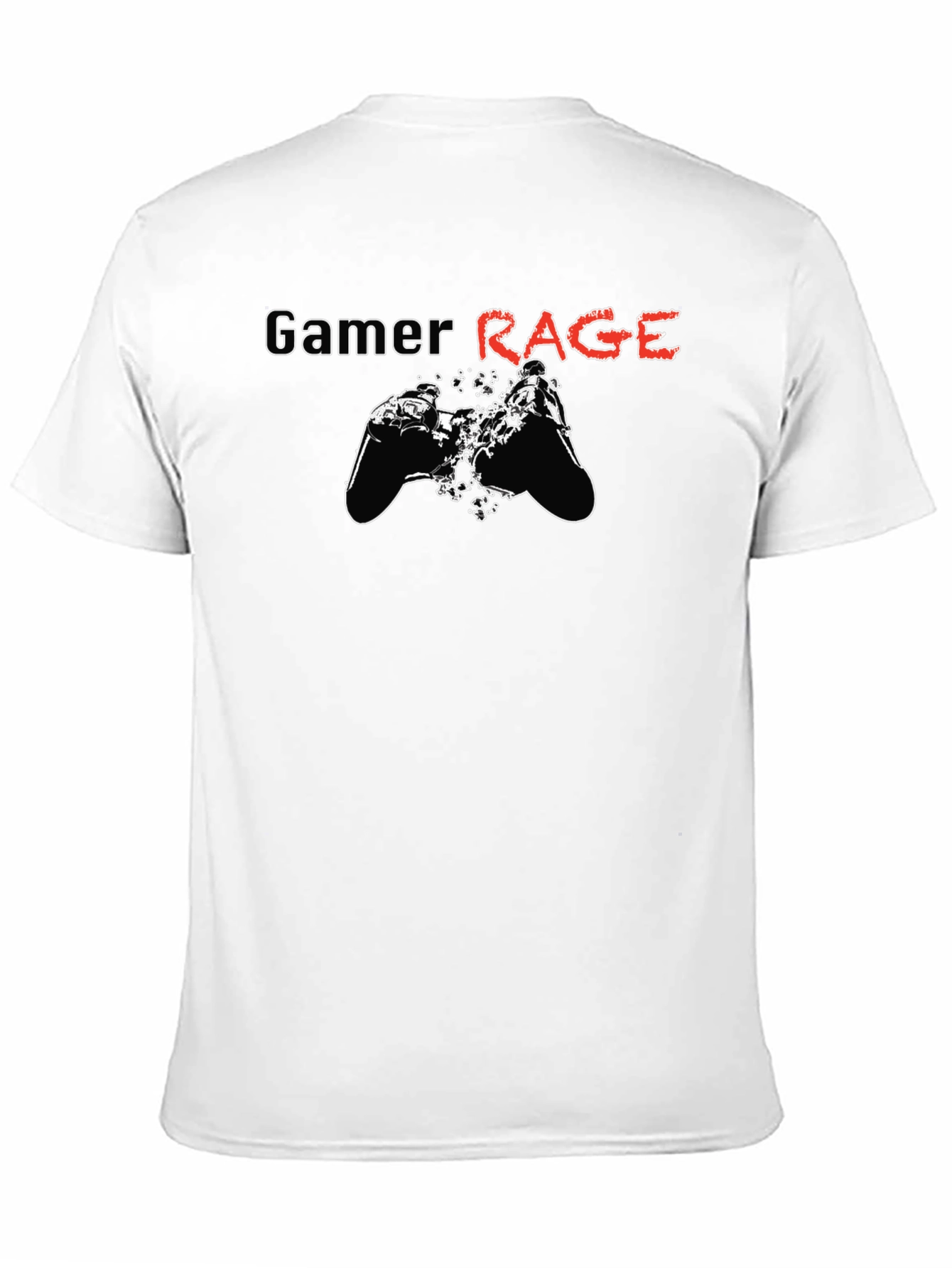 Gamer Rage Graphic Print Black T-Shirt