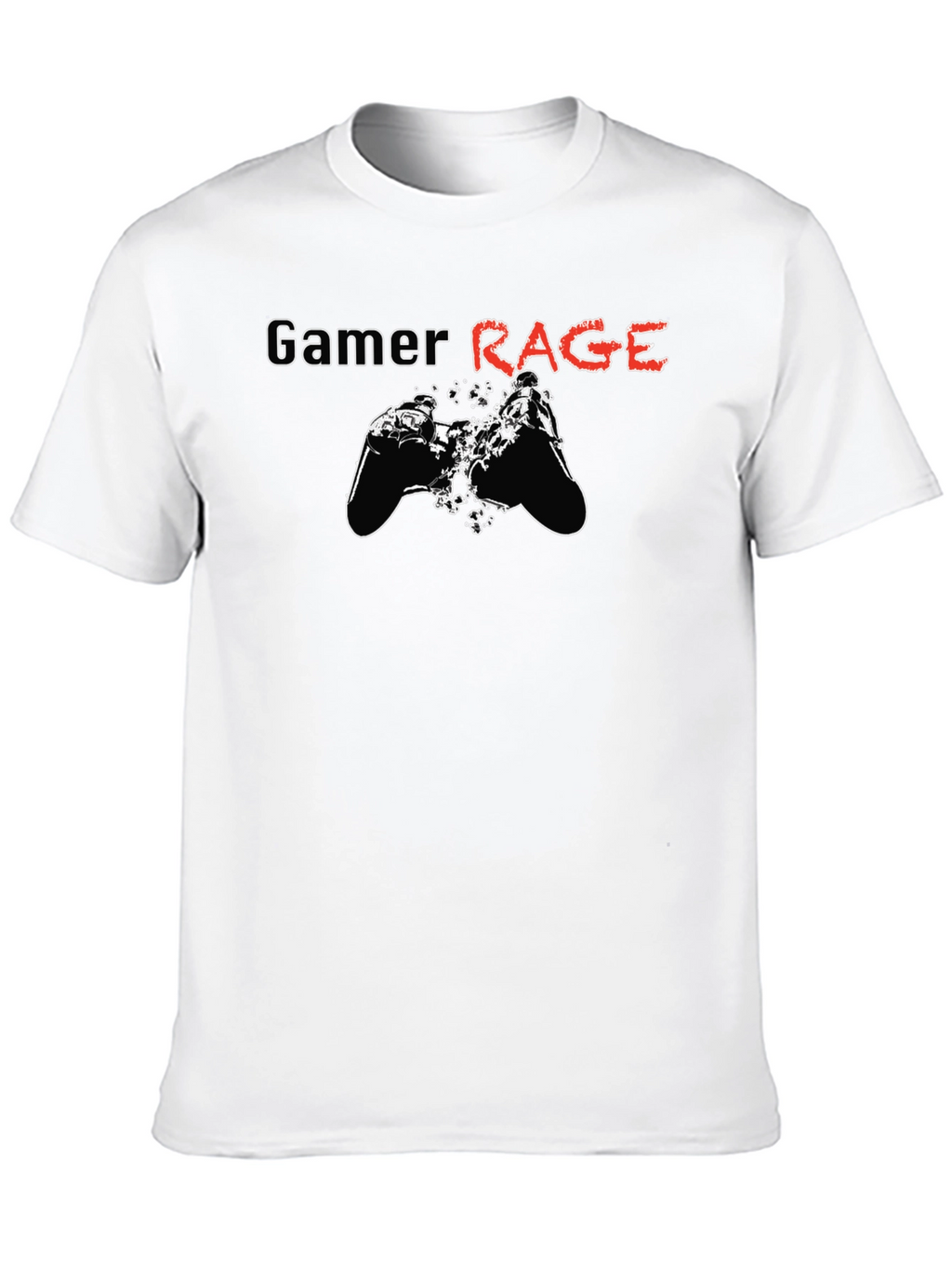 Gamer Rage Graphic Print Black T-Shirt