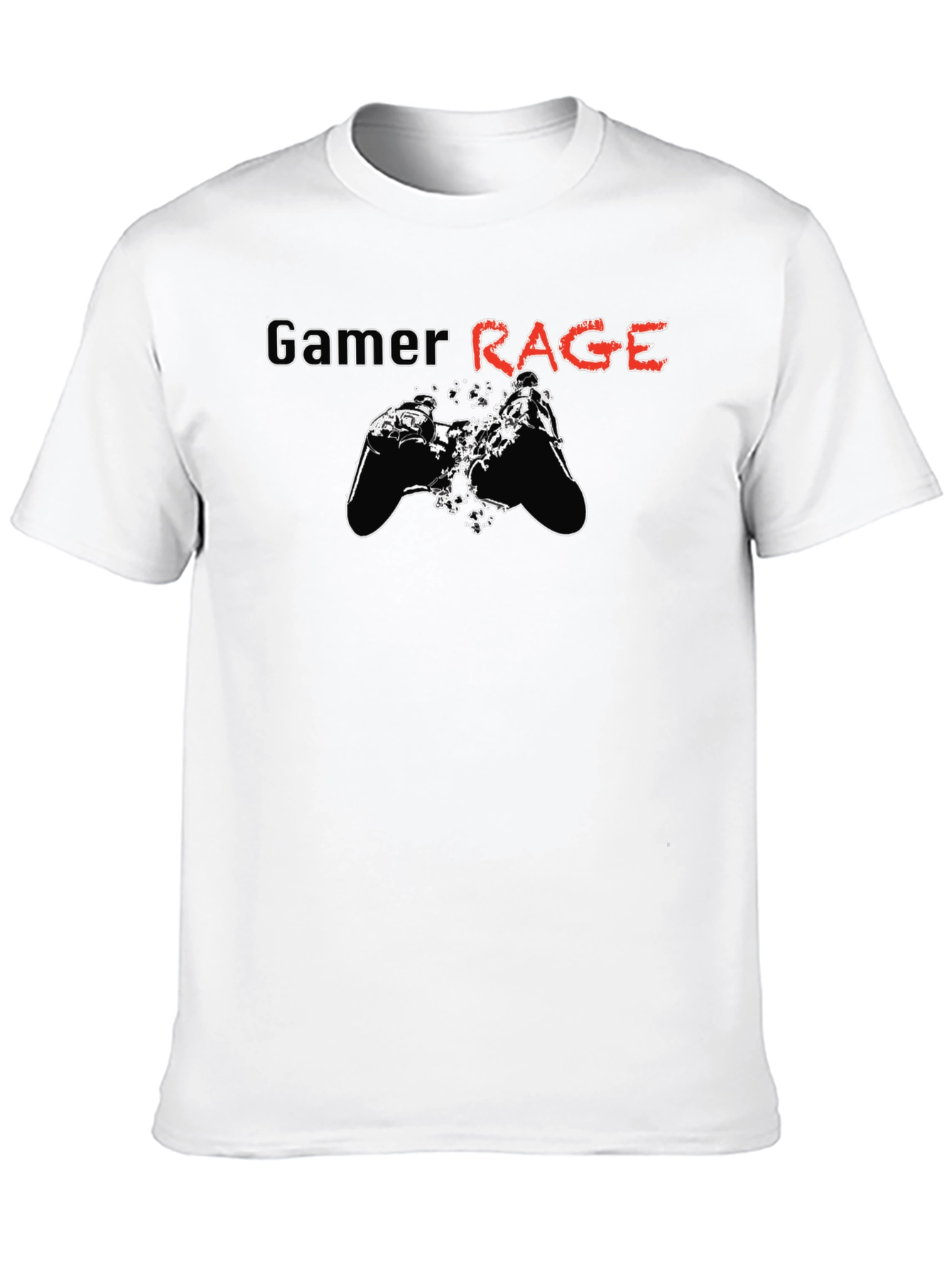 Gamer Rage Graphic Print Black T-Shirt