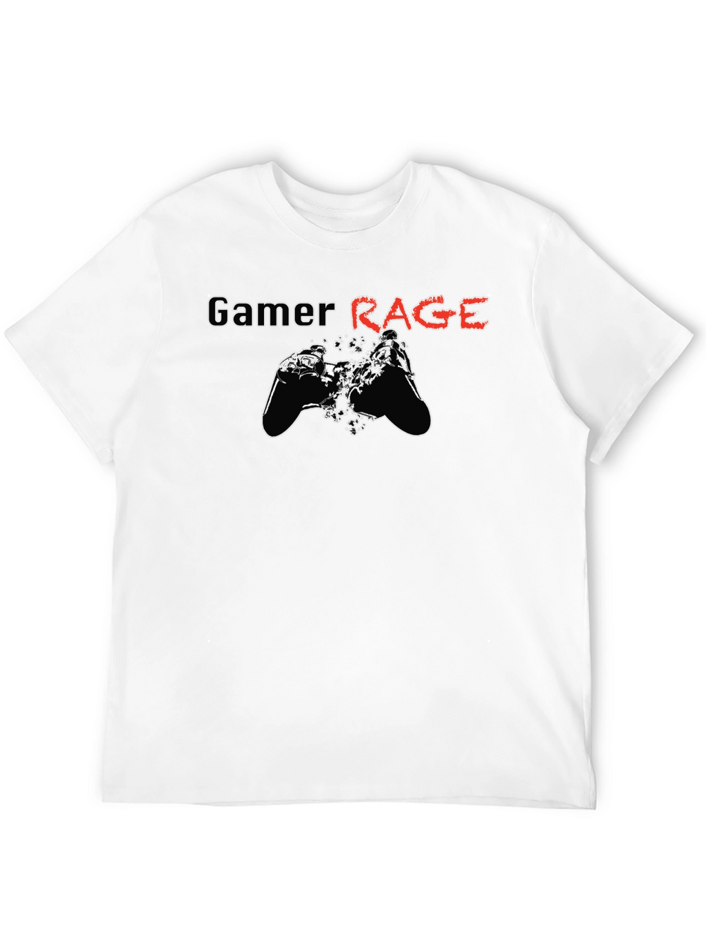 Gamer Rage Graphic Print Black T-Shirt