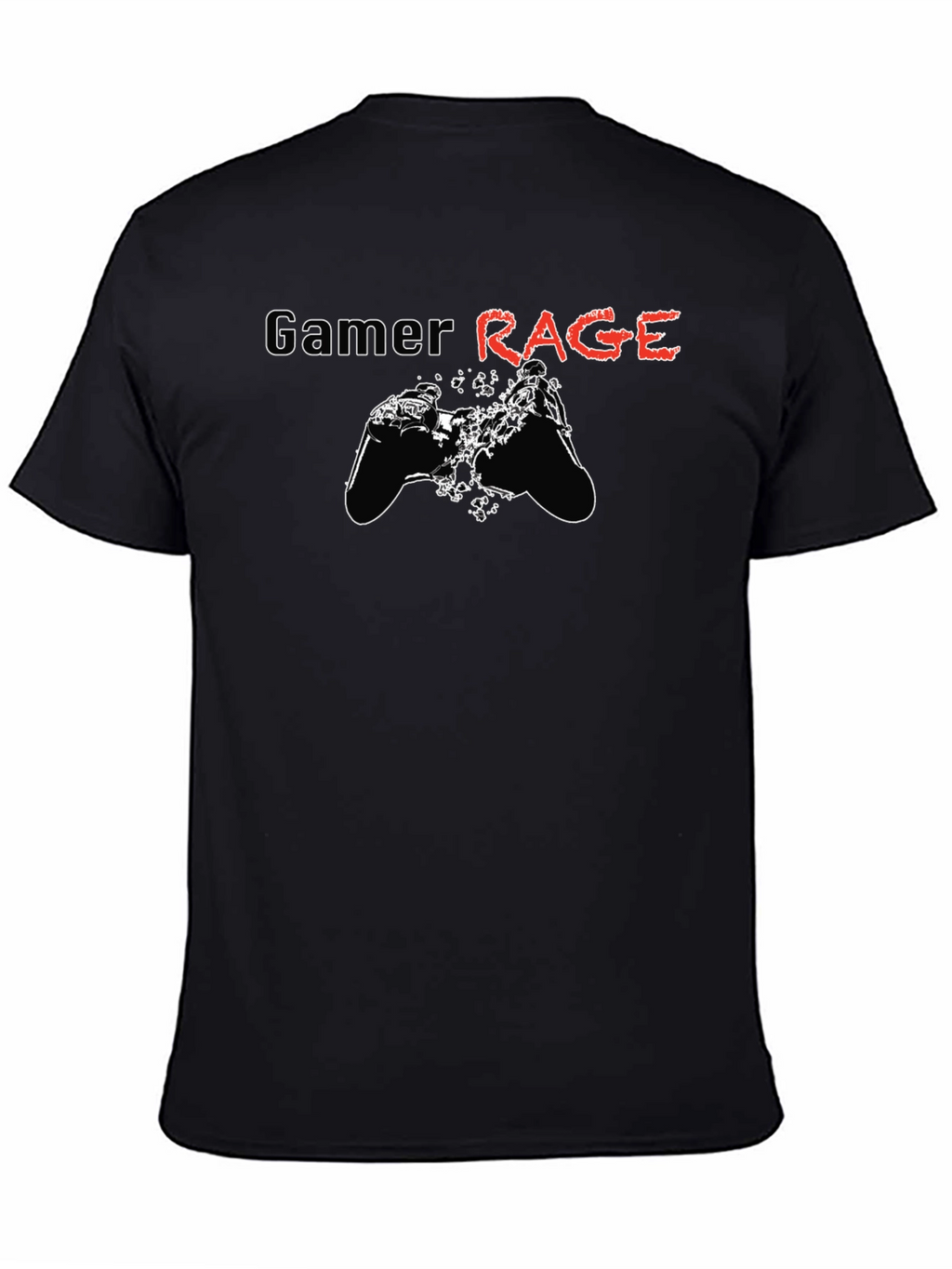 Gamer Rage Graphic Print Black T-Shirt