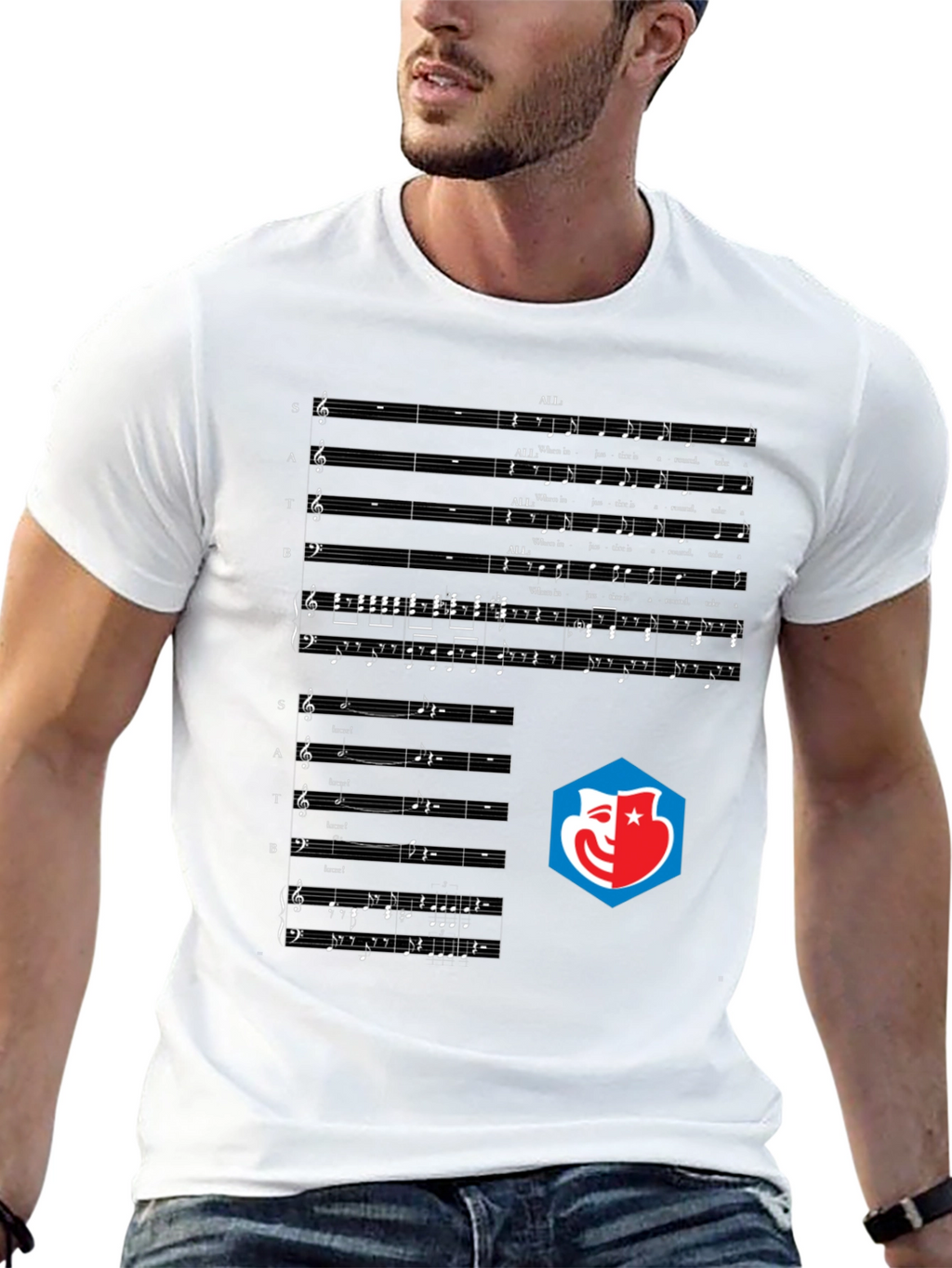 Music Score Graphic Tee - Black