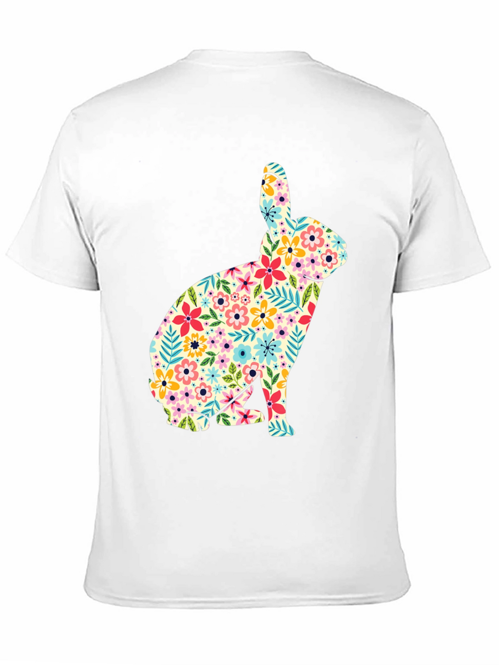 Floral Bunny Graphic Tee - Soft Cotton