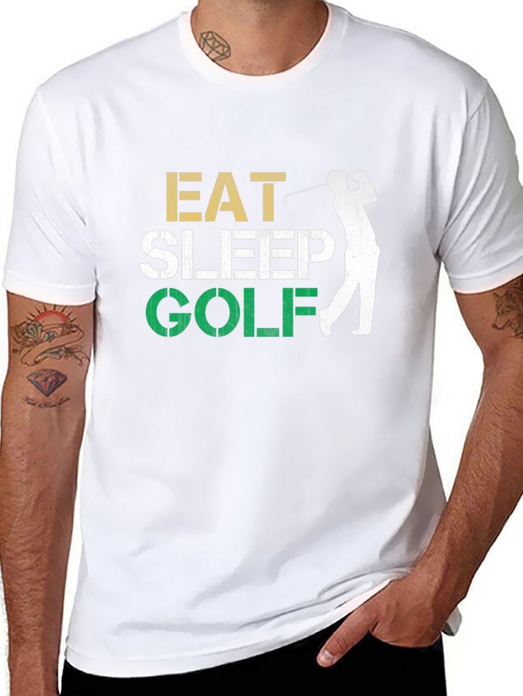 Eat Sleep Golf Black Graphic Tee