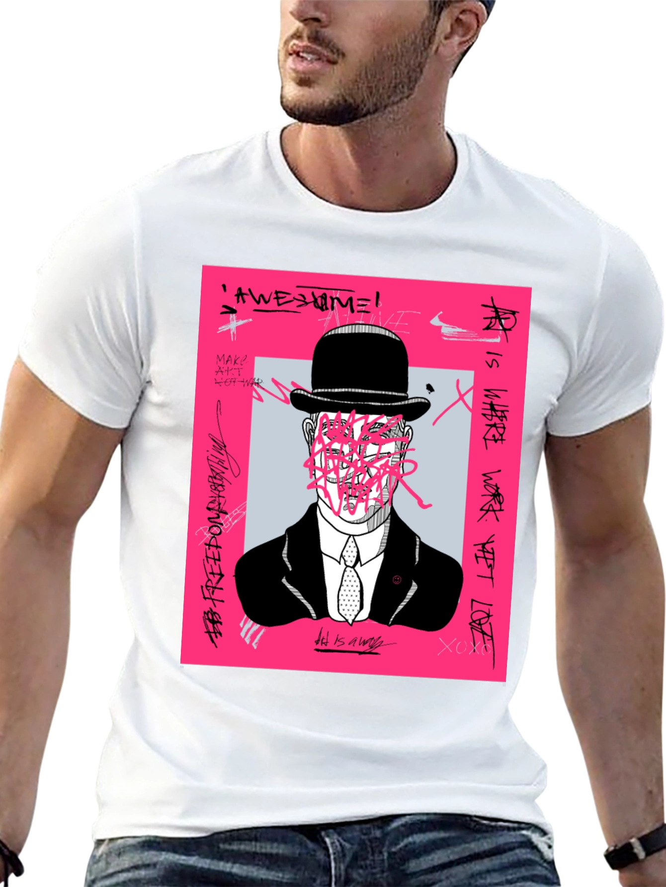 Modern Art Graphic Tee - Unique Graffiti Design