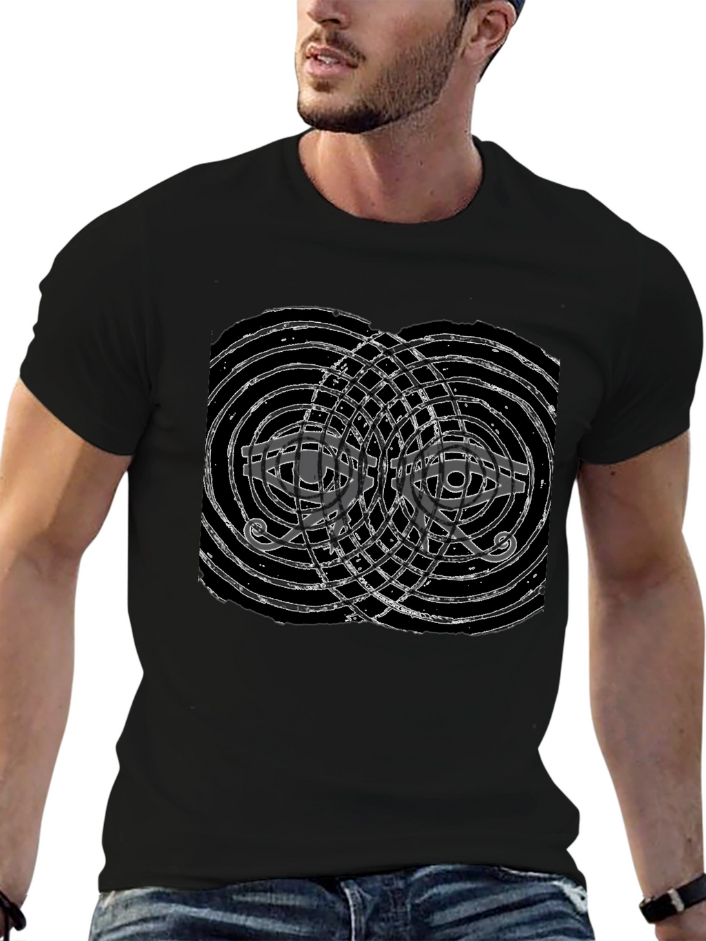 Abstract Eye Graphic Black T-Shirt