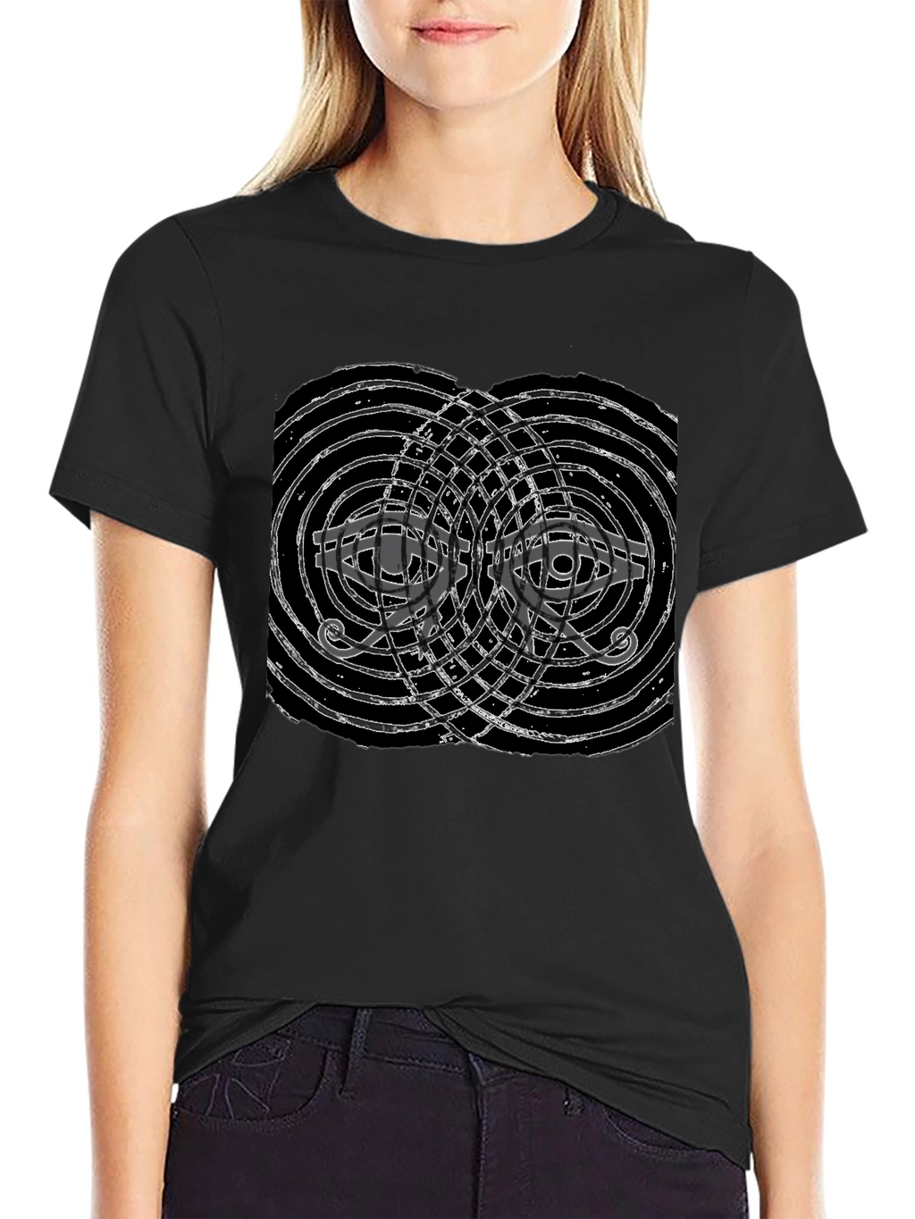 Abstract Eye Graphic Black T-Shirt