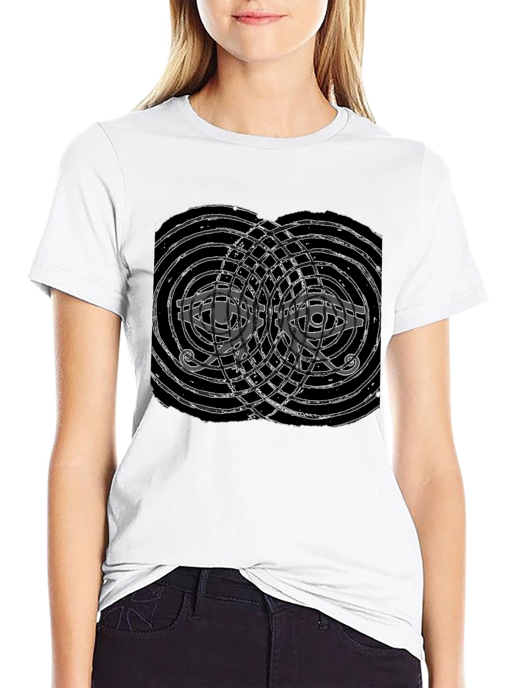 Abstract Eye Graphic Black T-Shirt