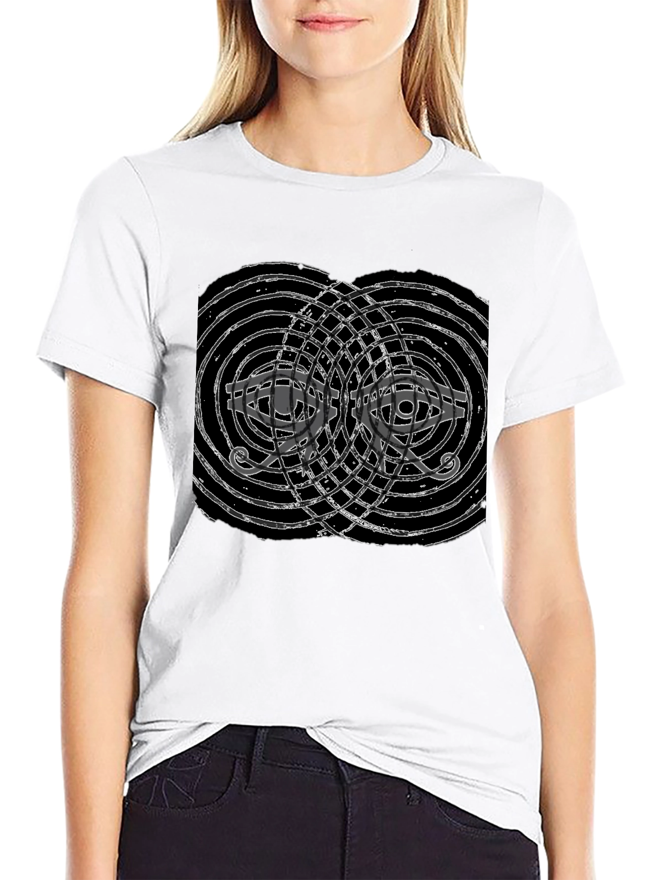 Abstract Eye Graphic Black T-Shirt