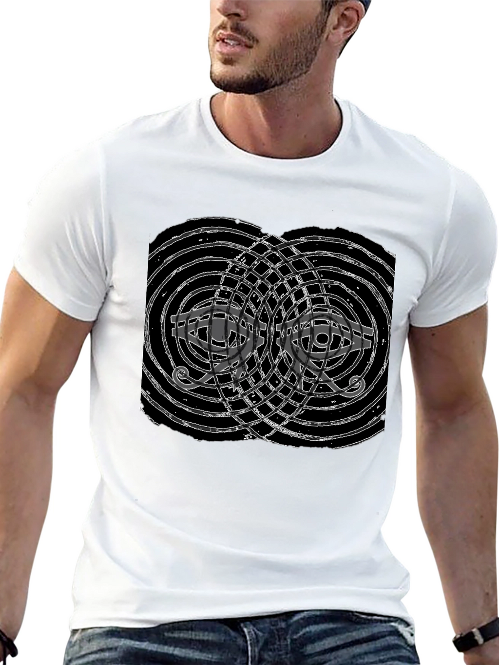 Abstract Eye Graphic Black T-Shirt