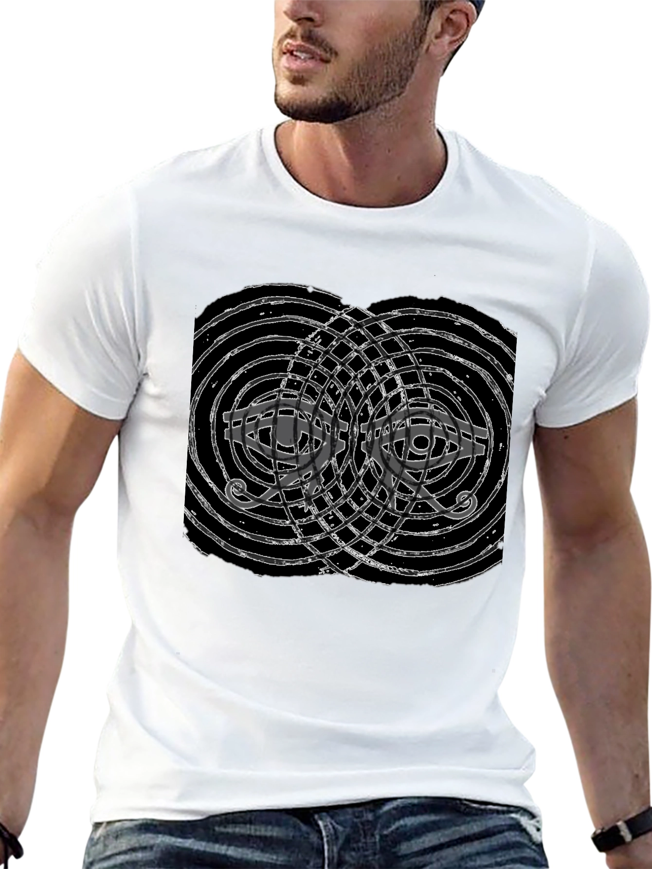 Abstract Eye Graphic Black T-Shirt