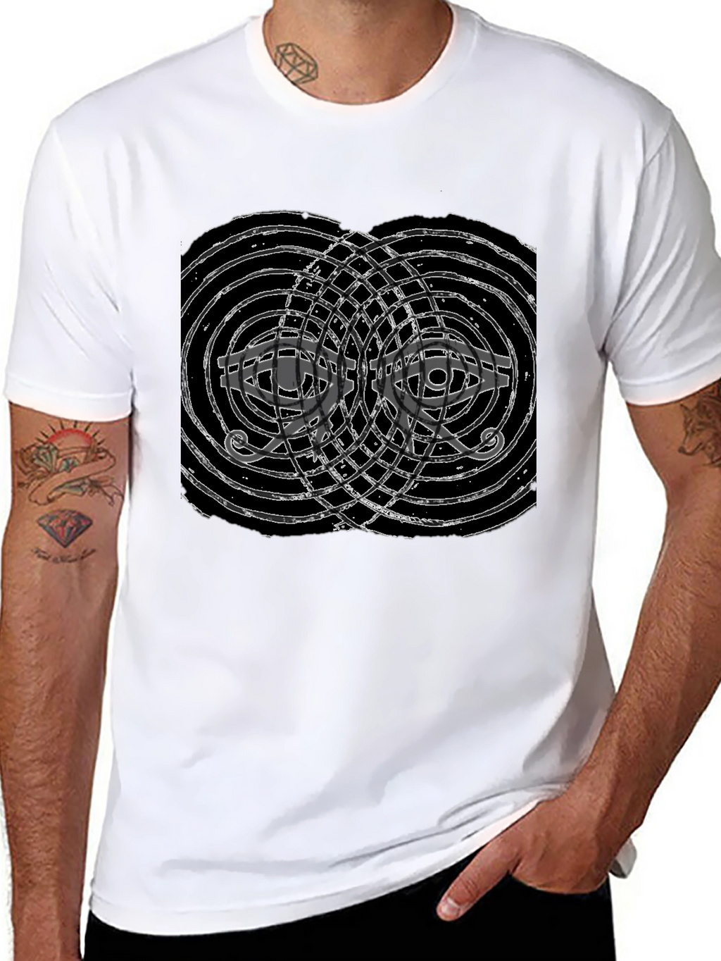 Abstract Eye Graphic Black T-Shirt