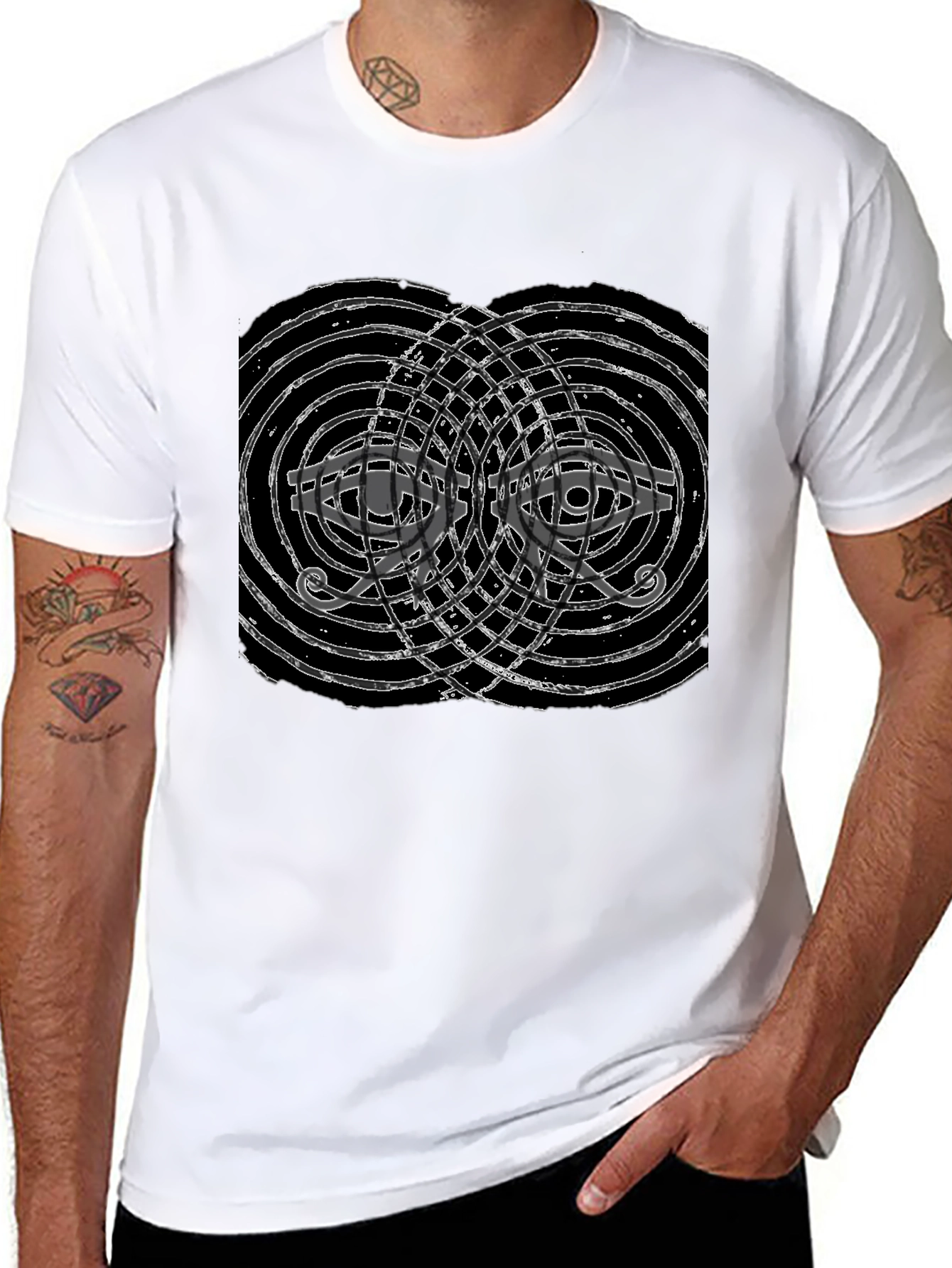 Abstract Eye Graphic Black T-Shirt