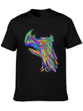 Psychedelic Dragon Graphic Tee - Vivid Rainbow Print