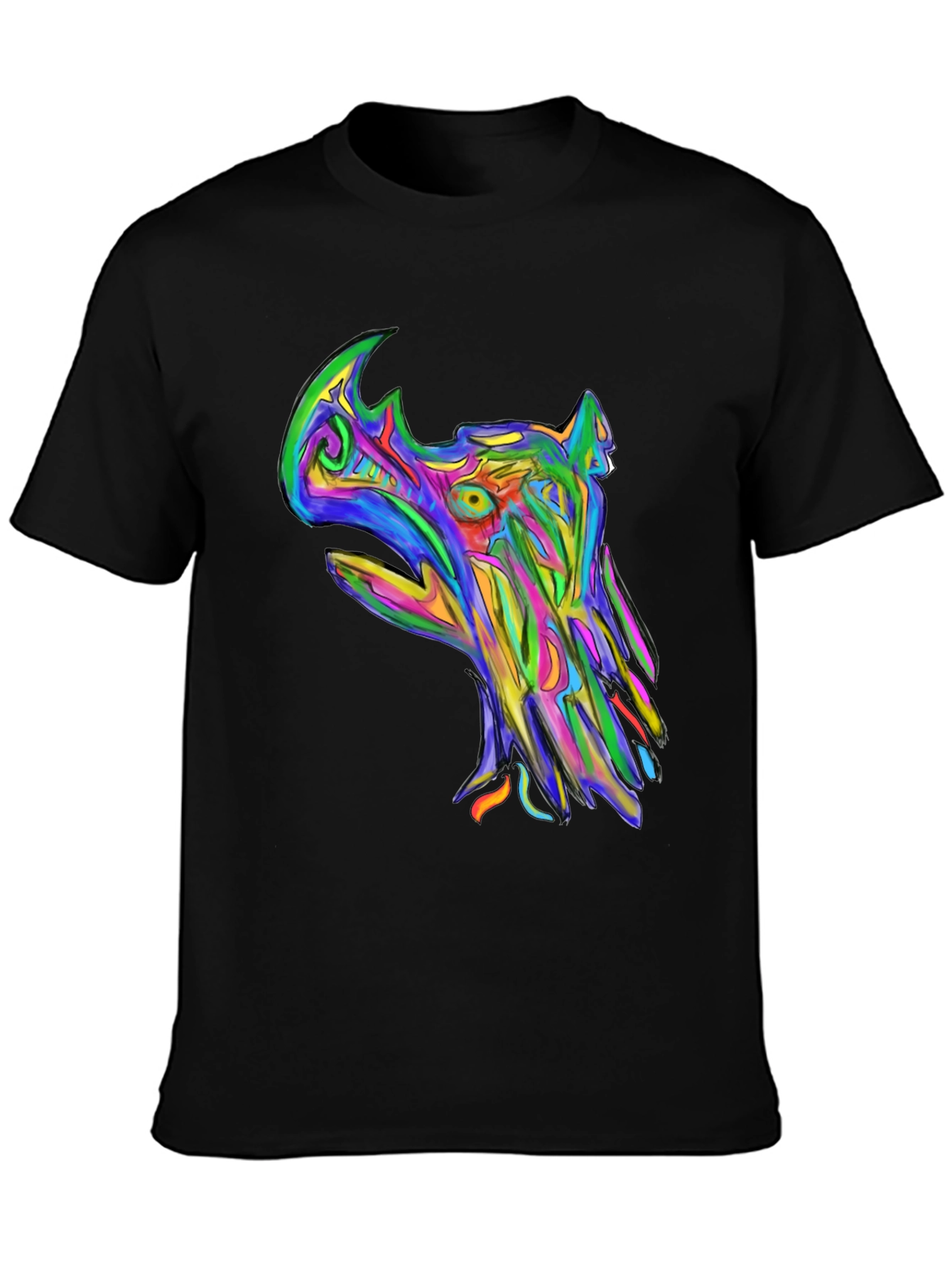 Psychedelic Dragon Graphic Tee - Vivid Rainbow Print