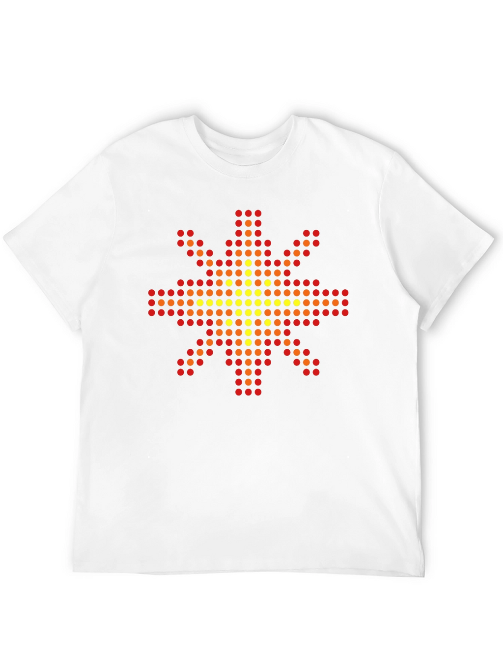 Geometric Pixel Sun Graphic Tee - Black Cotton
