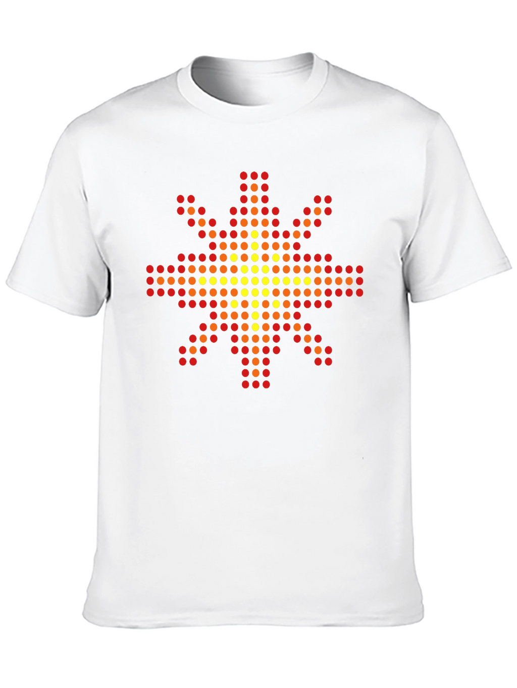 Geometric Pixel Sun Graphic Tee - Black Cotton