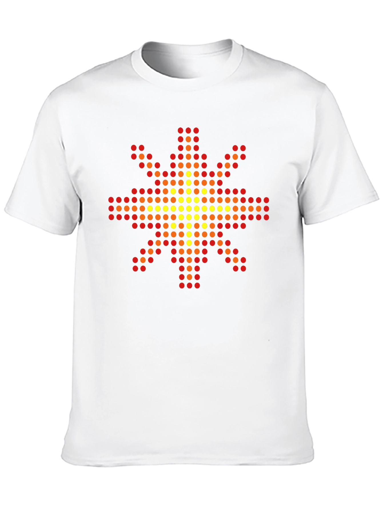 Geometric Pixel Sun Graphic Tee - Black Cotton