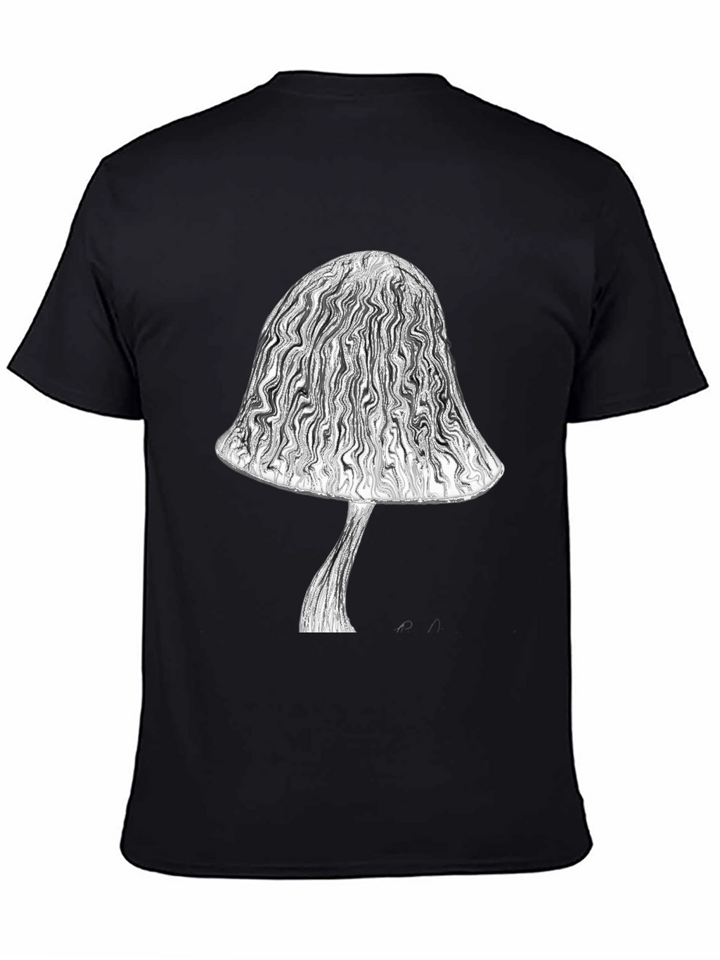 Mushroom Graphic Tee - Stylish Black Cotton T-Shirt