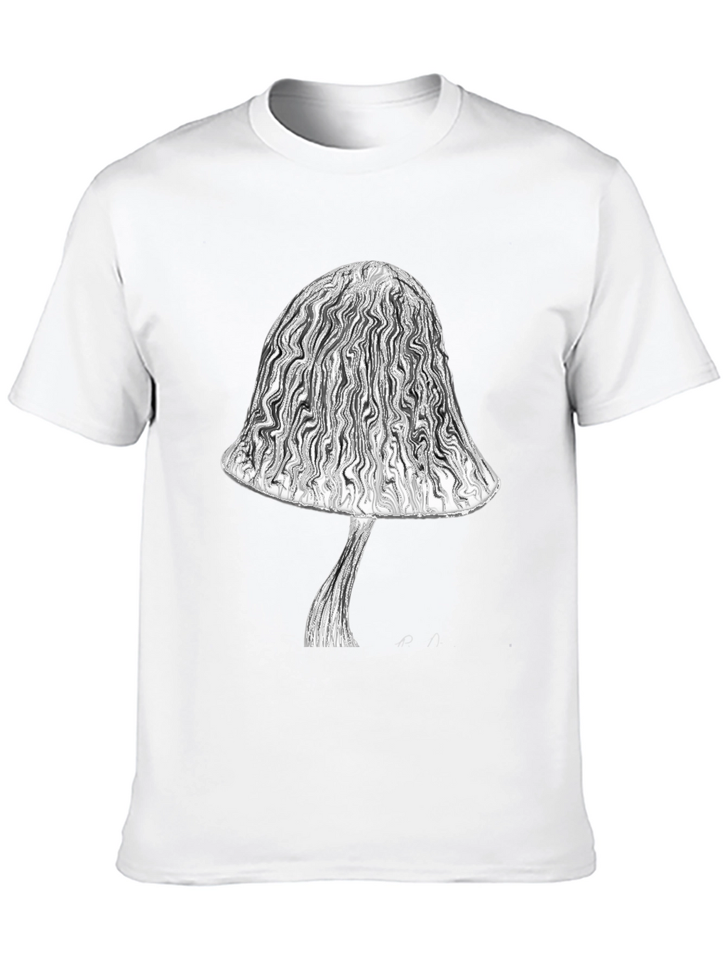 Mushroom Graphic Tee - Stylish Black Cotton T-Shirt