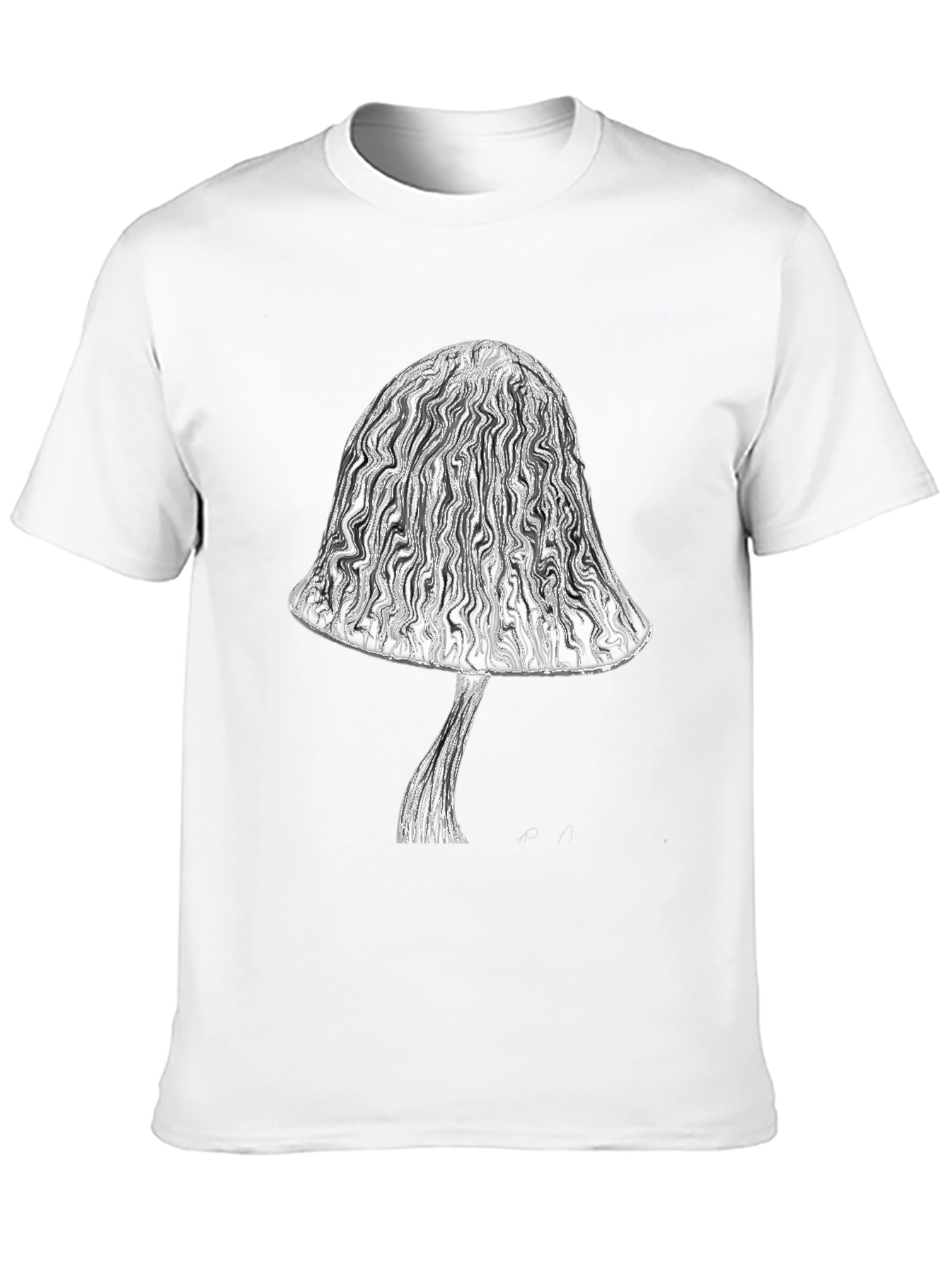Mushroom Graphic Tee - Stylish Black Cotton T-Shirt