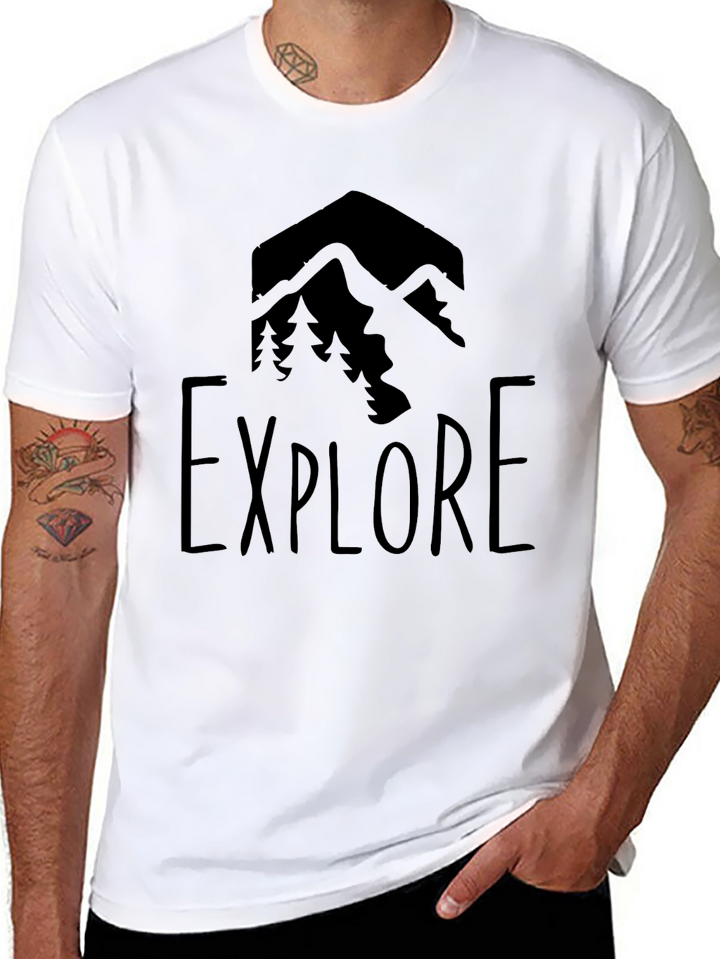 Explore Mountain Graphic Tee - Black