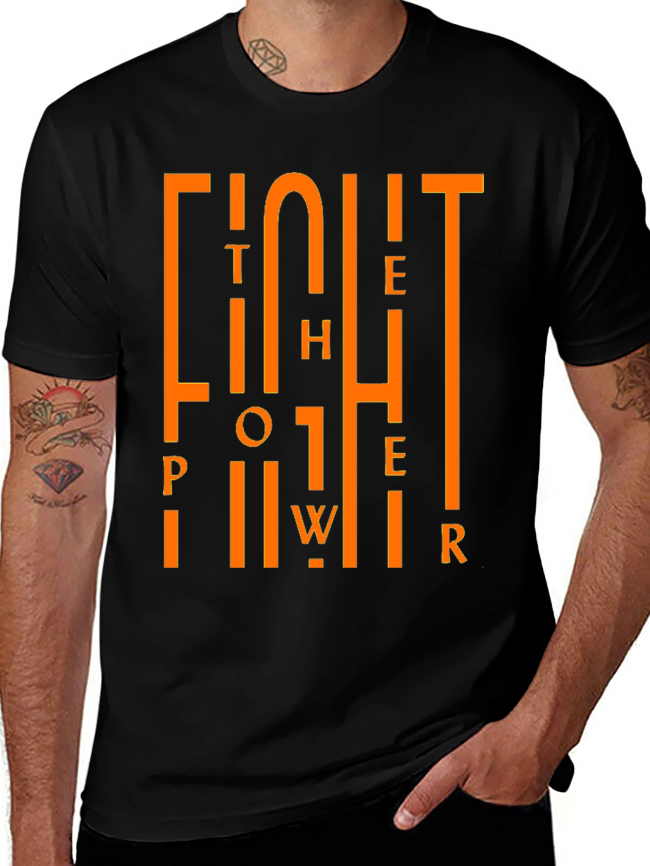 Fight the Power Graphic Black Tee