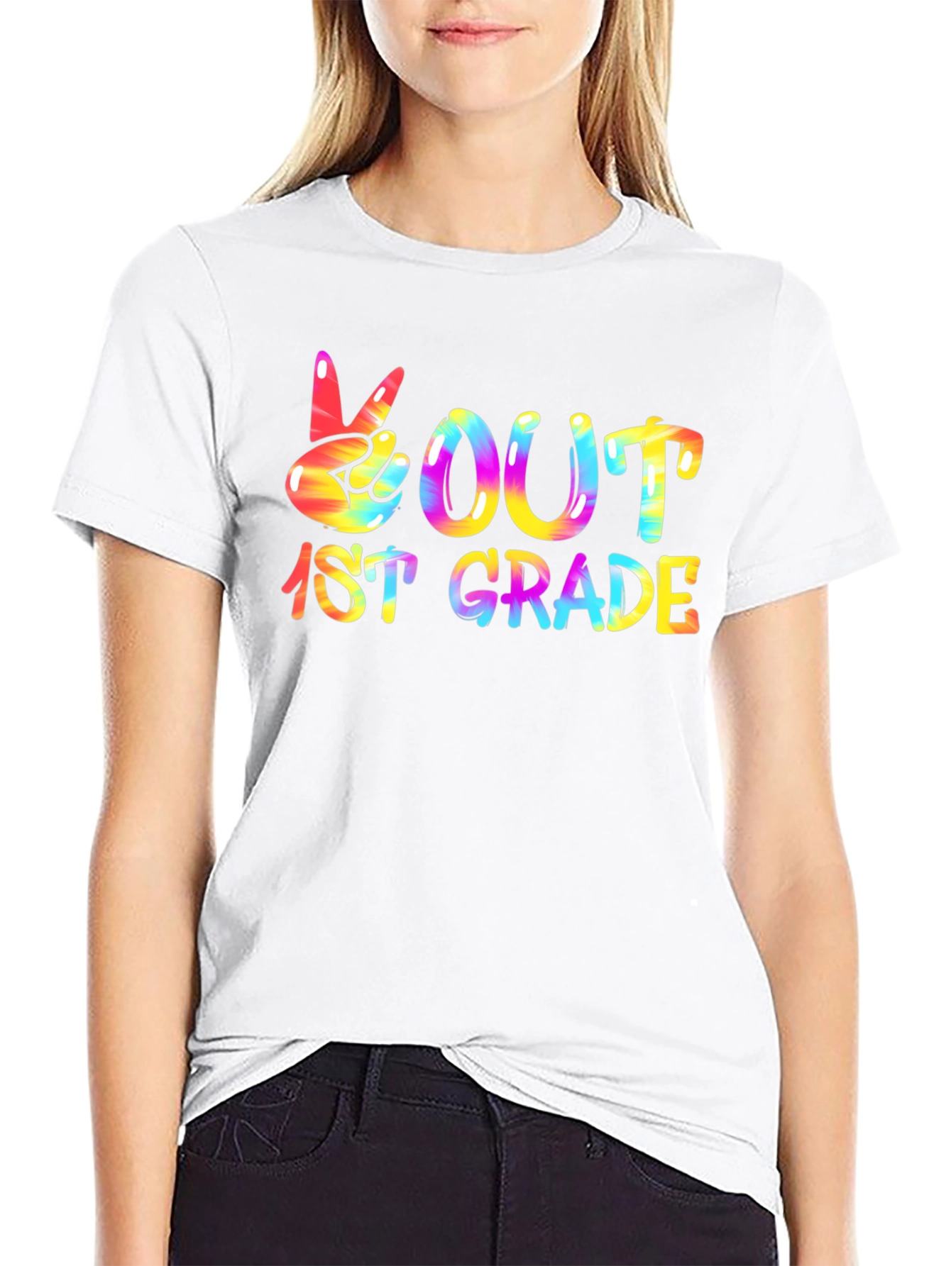 Peace Out 1st Grade Tie Dye T-Shirt