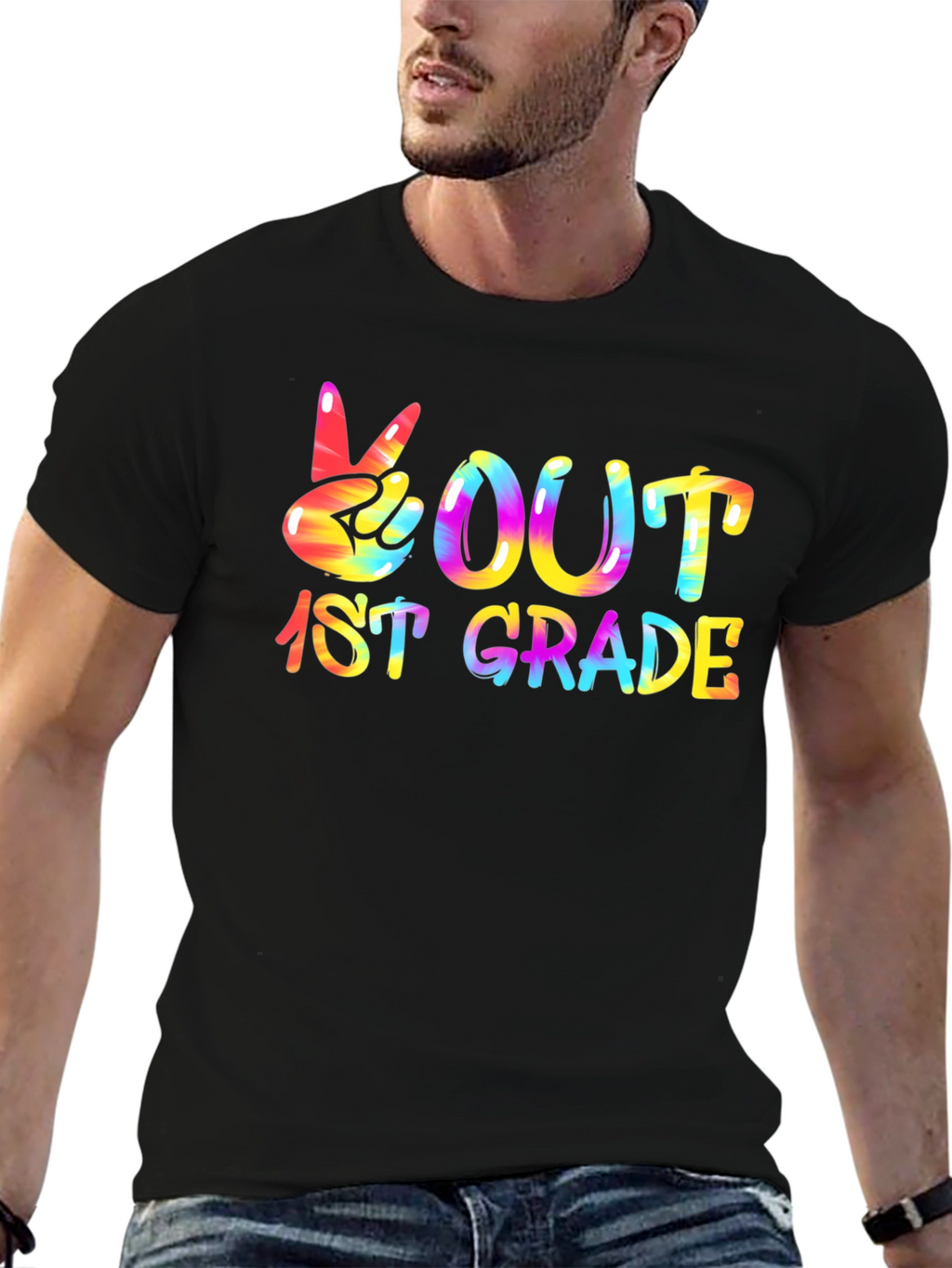 Peace Out 1st Grade Tie Dye T-Shirt