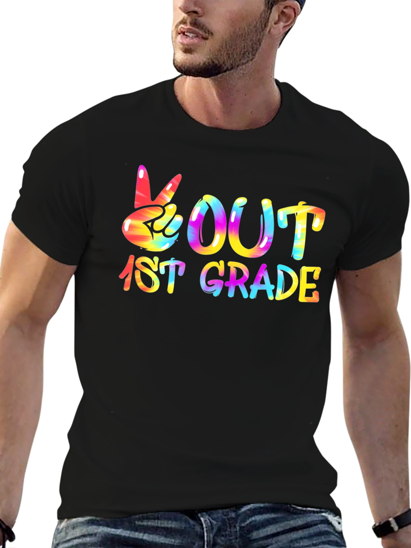 Peace Out 1st Grade Tie Dye T-Shirt