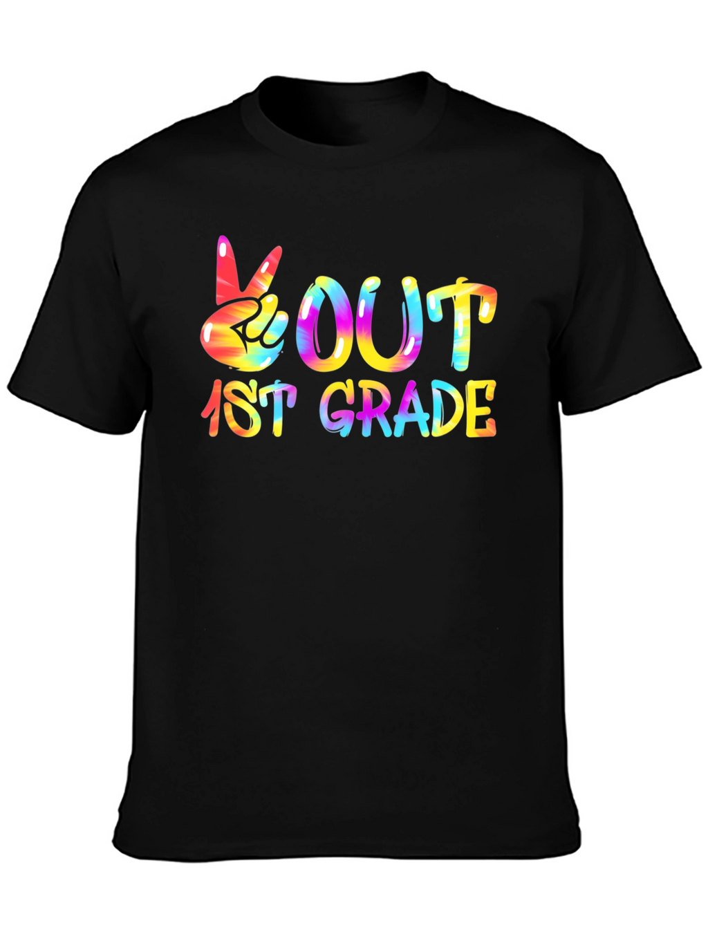 Peace Out 1st Grade Tie Dye T-Shirt