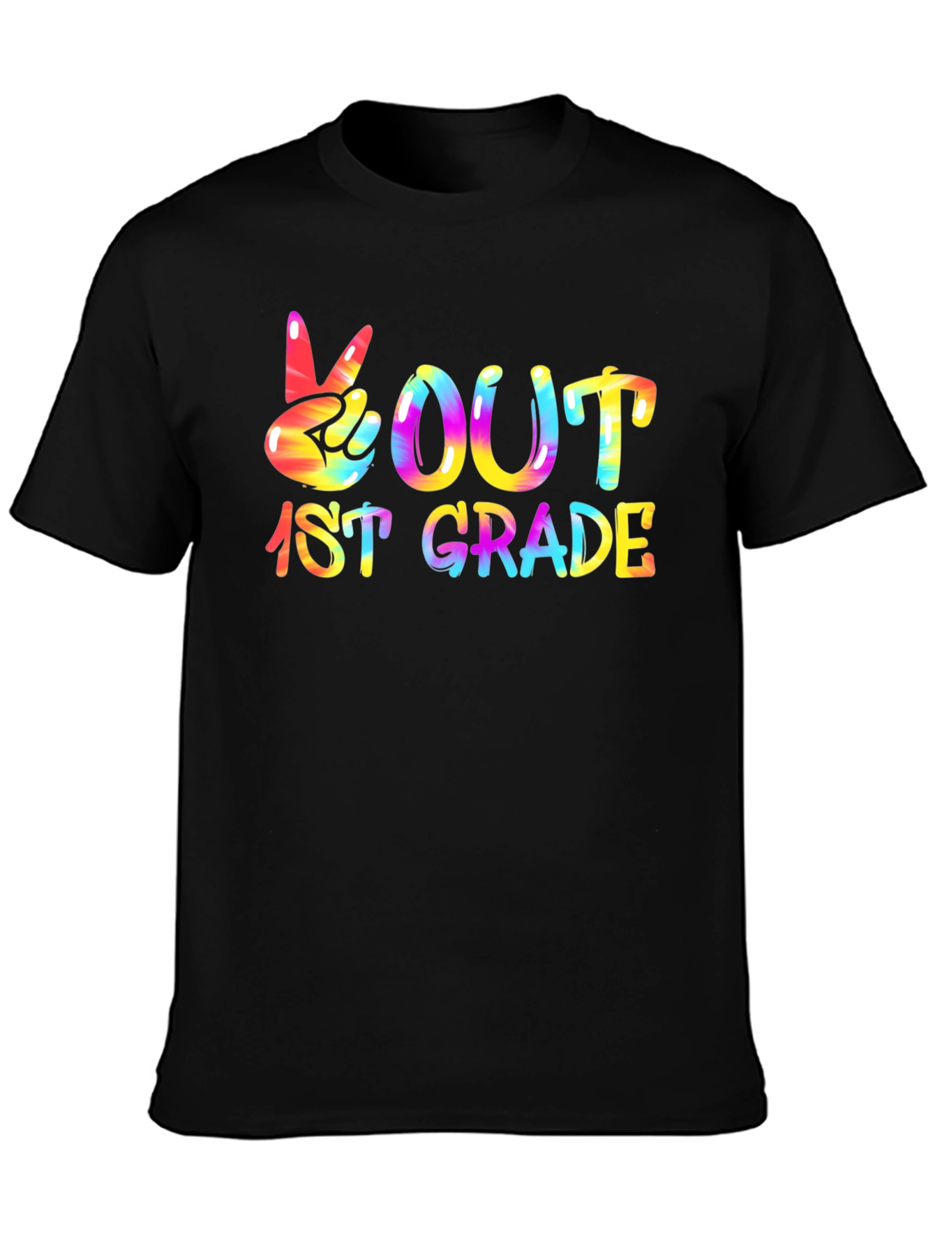 Peace Out 1st Grade Tie Dye T-Shirt