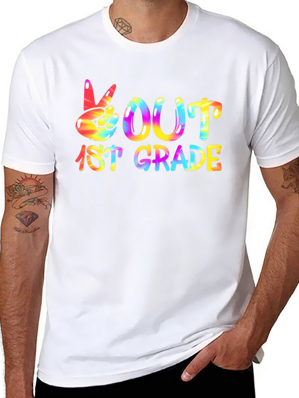 Peace Out 1st Grade Tie Dye T-Shirt