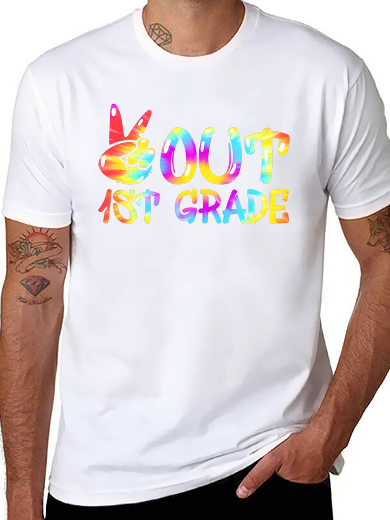 Peace Out 1st Grade Tie Dye T-Shirt