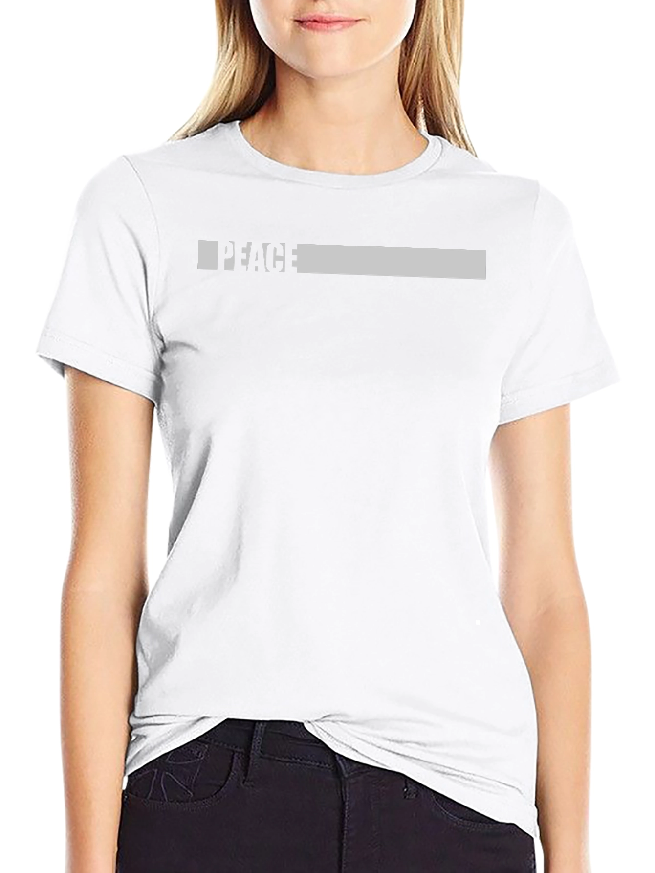 Peace Graphic Print Black T-Shirt