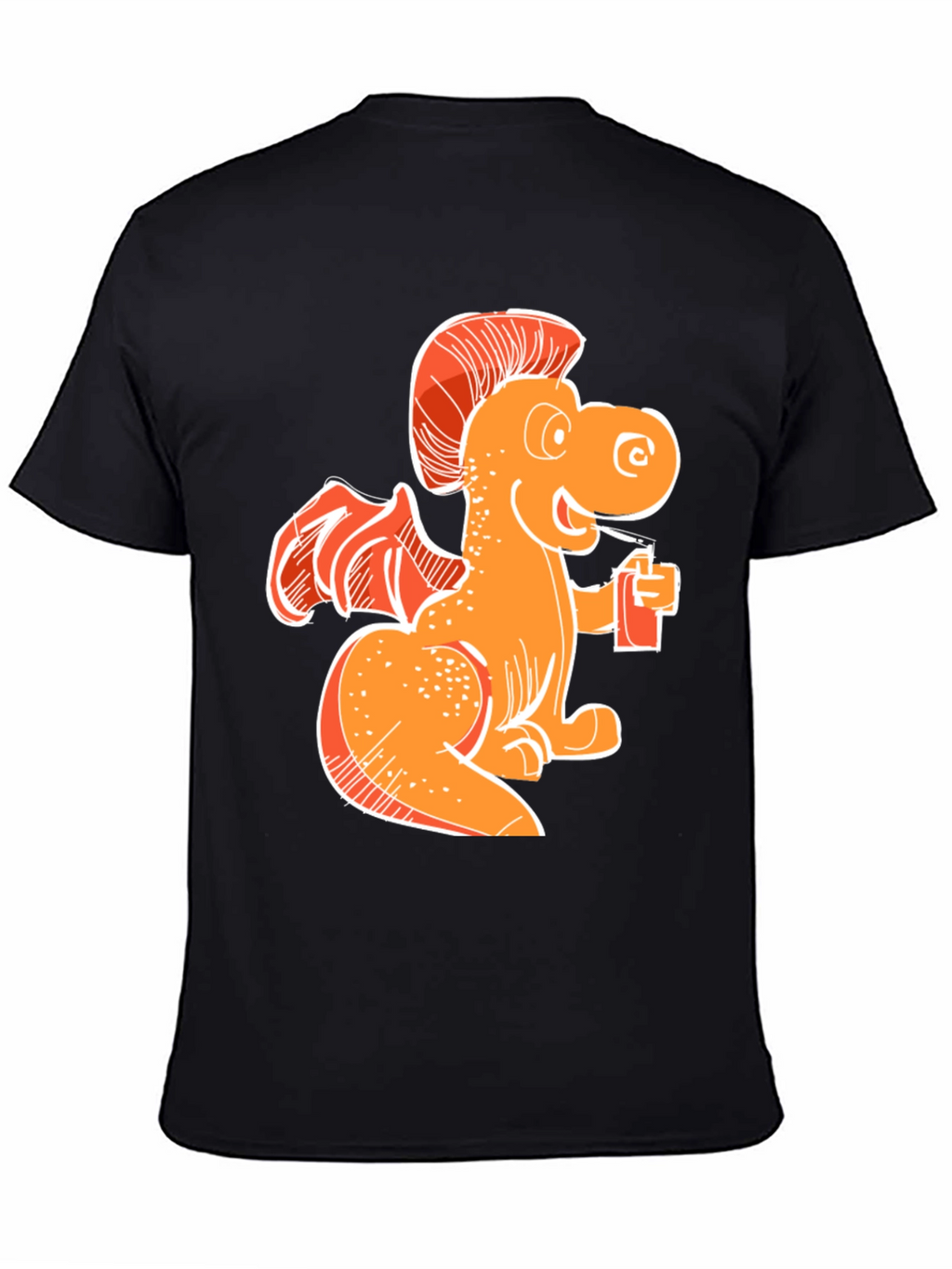 Orange Dragon Drinking Soda T-Shirt