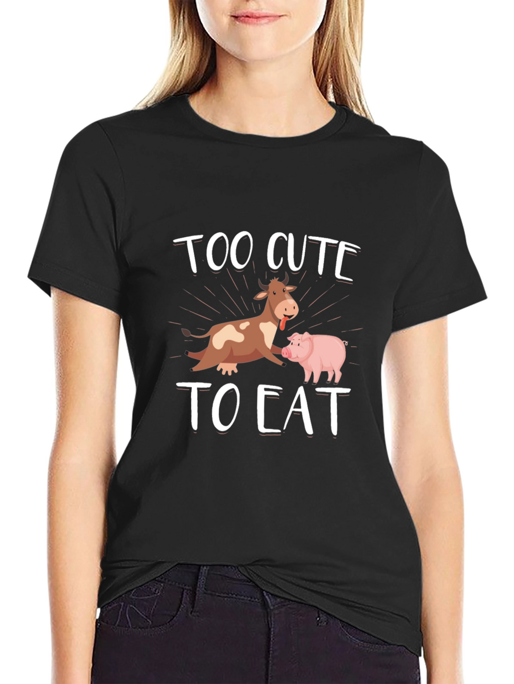 Too Cute To Eat T-Shirt - Farm Animal Tee