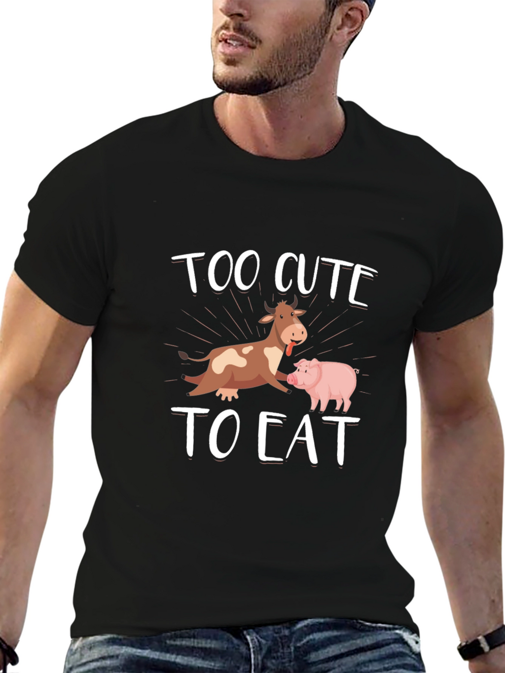 Too Cute To Eat T-Shirt - Farm Animal Tee