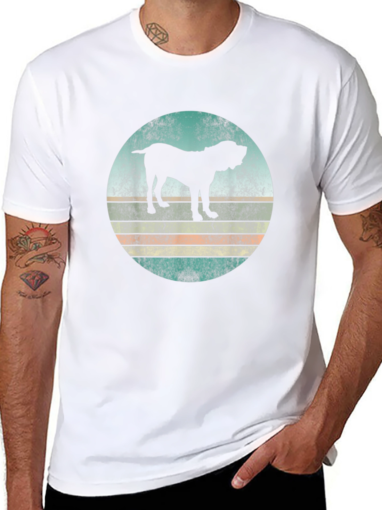 Retro Dog Silhouette Graphic T-Shirt