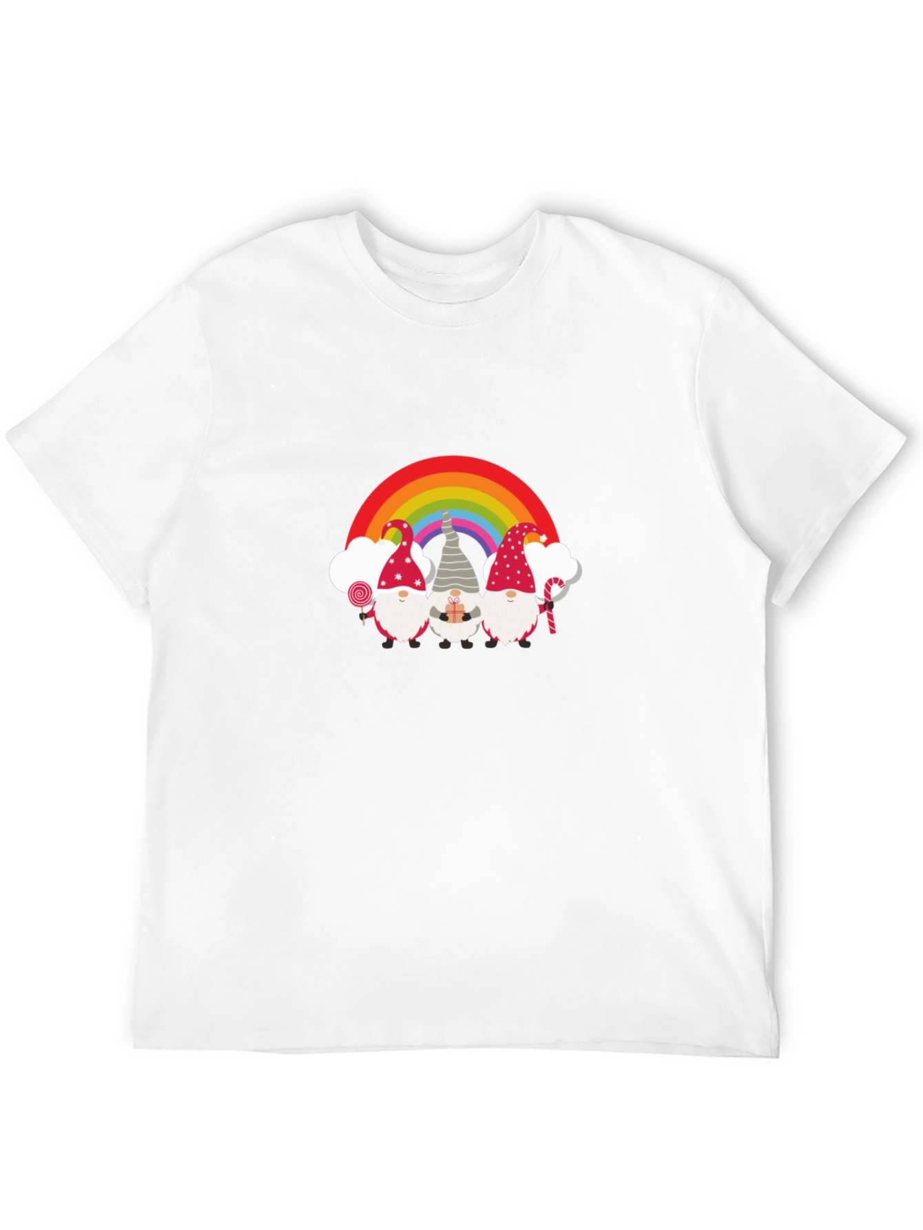 Gnome Rainbow T-Shirt - Festive Holiday Design