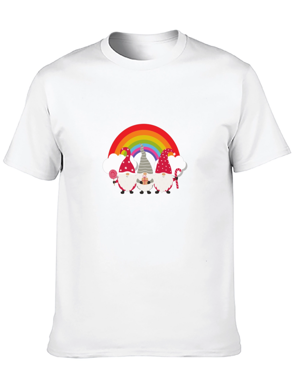 Gnome Rainbow T-Shirt - Festive Holiday Design