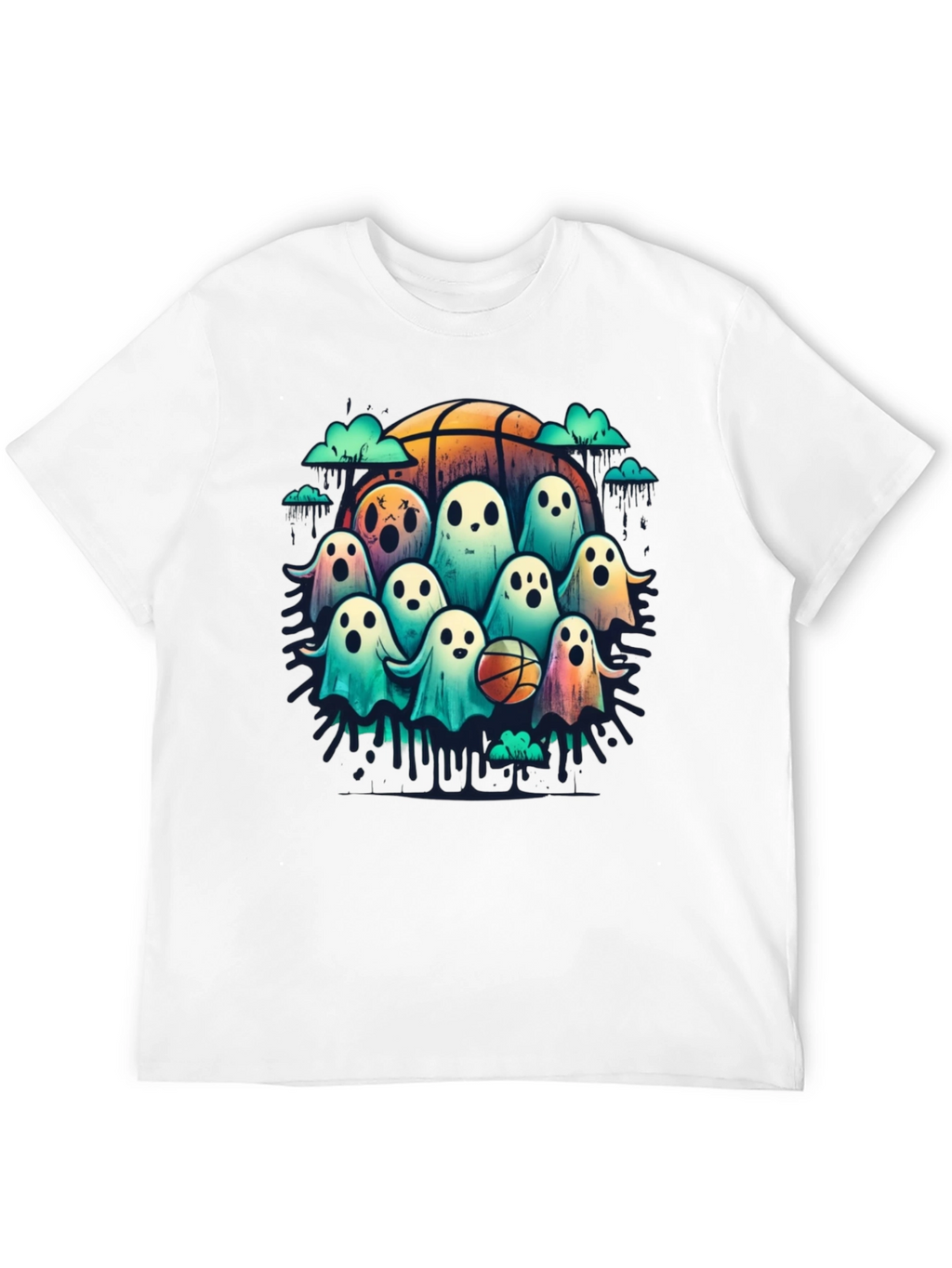 Ghostly Basketball Crew T-Shirt