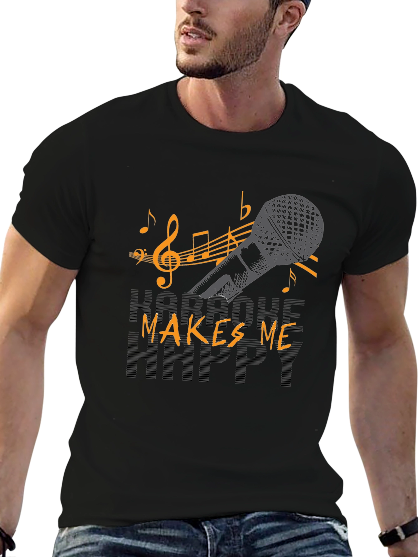 Karaoke Makes Me Happy Graphic T-Shirt